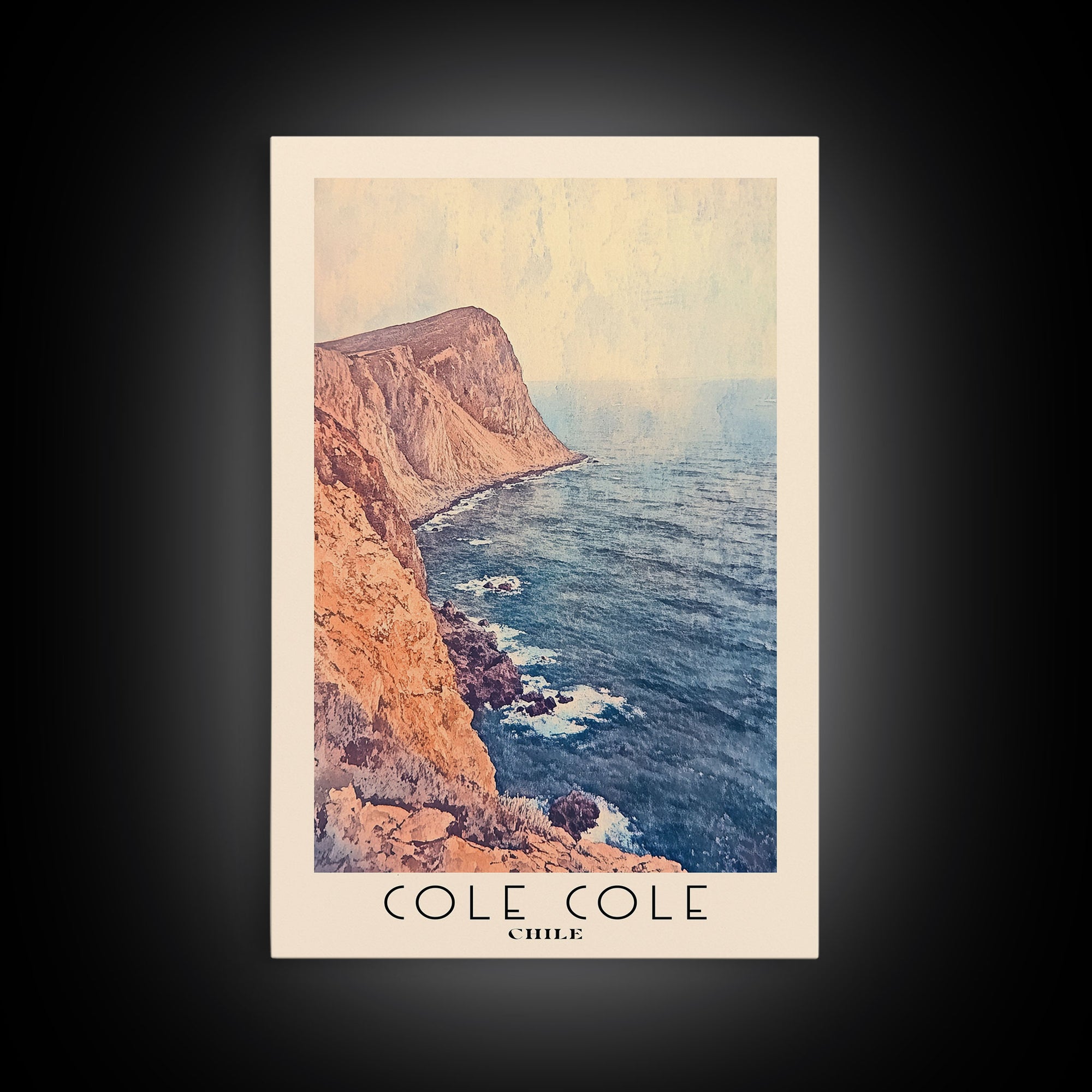 Cole Cole, Chile Watercolor Beach Print, Vacation Gift, Chile Wall Art, Beach Painting, Beach Decor, Beach Painting