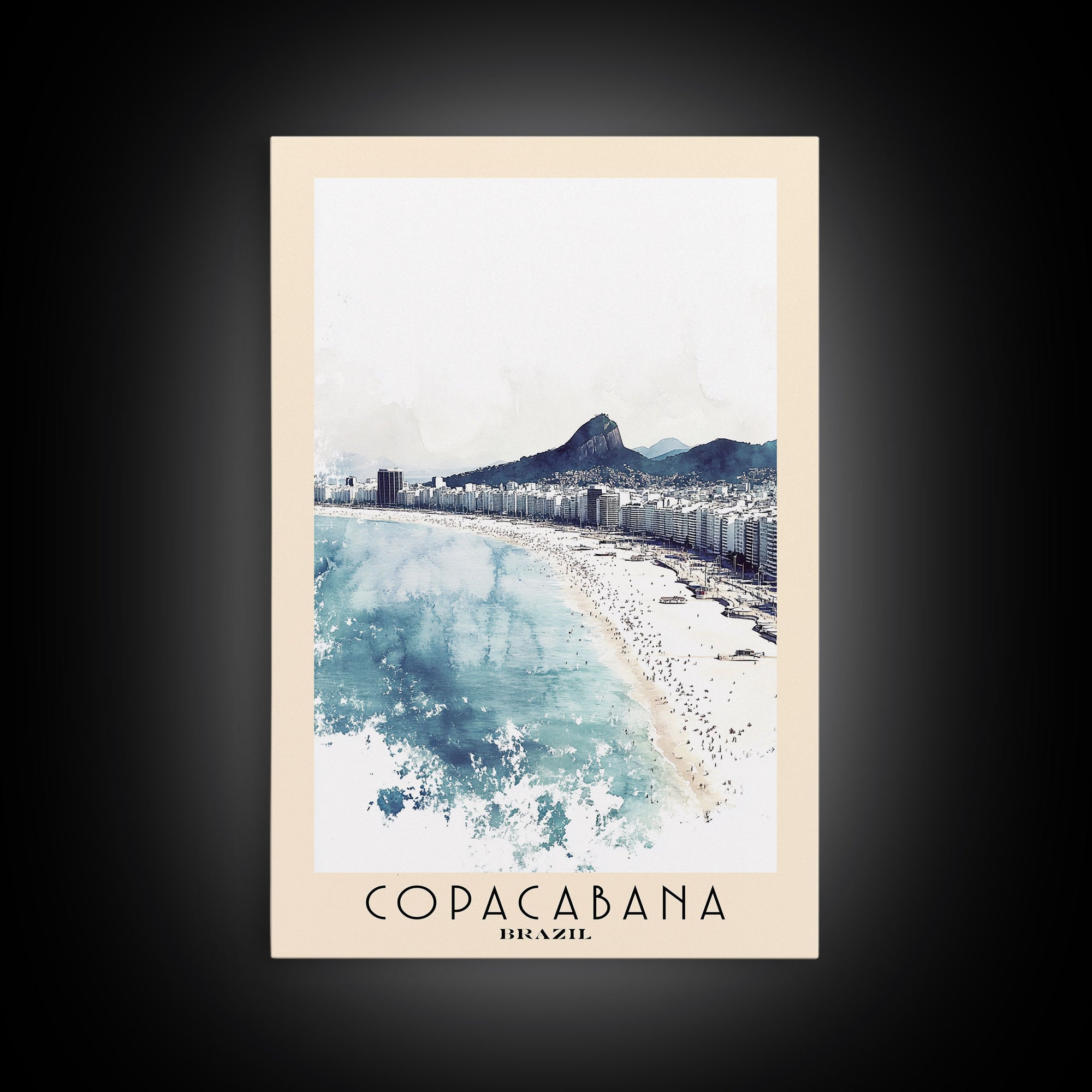 Copacabana, Brazil Watercolor Print, Vacation Gift, Brazil Wall Art, Beach Painting, Beach Decor, Beach Or Lakehouse Art