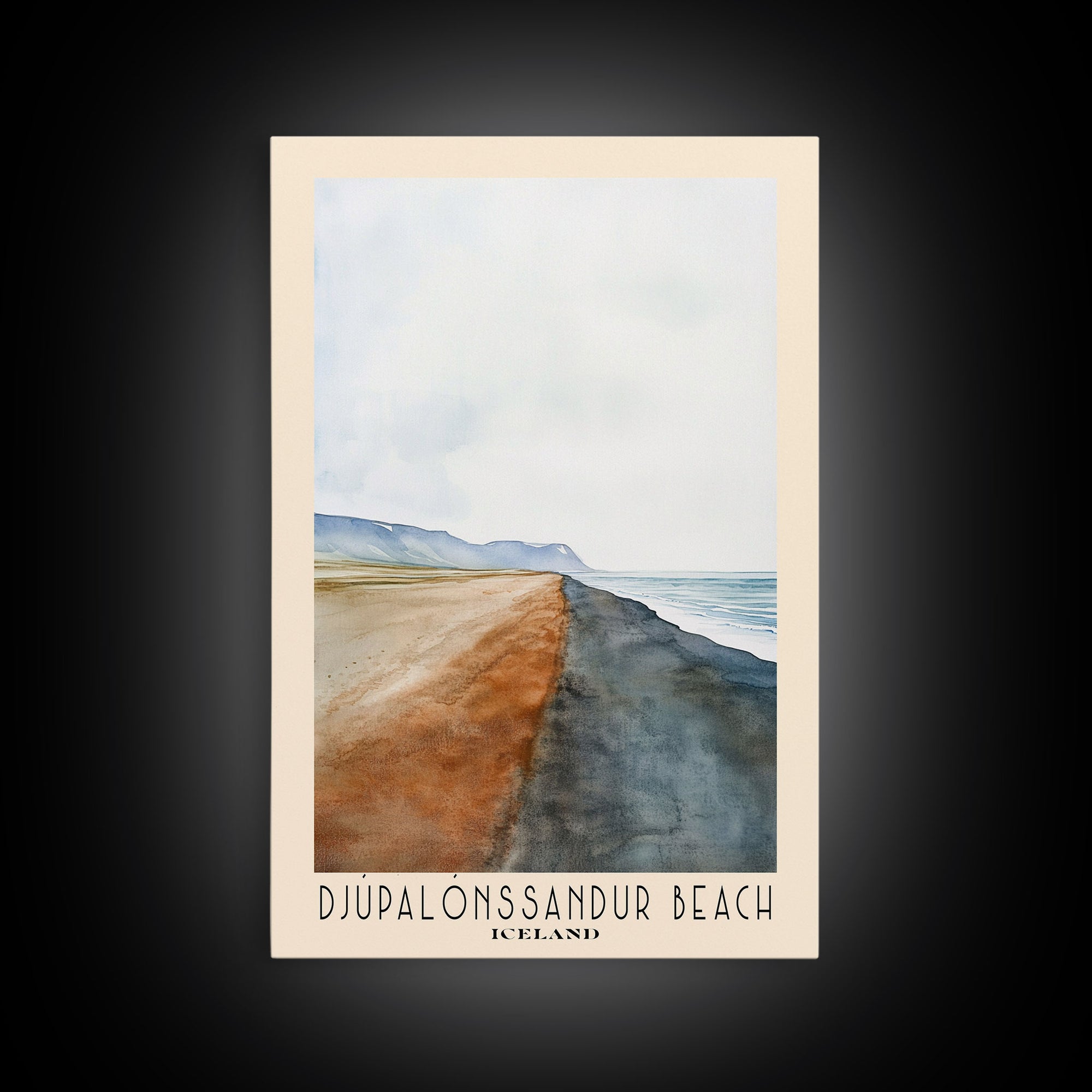 Djúpalónssandur Beach, Iceland Watercolor Print, Vacation Gift, Iceland Wall Art, Beach Painting, Beach Decor, Beach Or Lakehouse Art