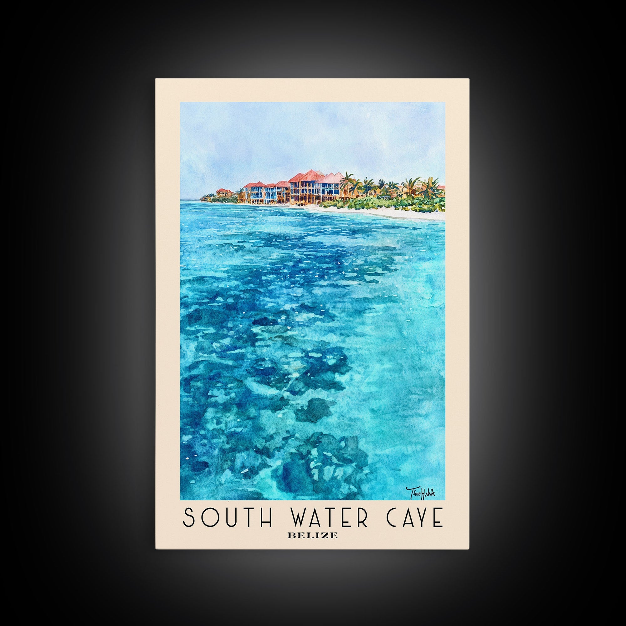 South Water Caye, Belize Watercolor Print, Vacation Gift, Belize Wall Art, Beach Painting, Beach Decor, Beach Or Lakehouse Art