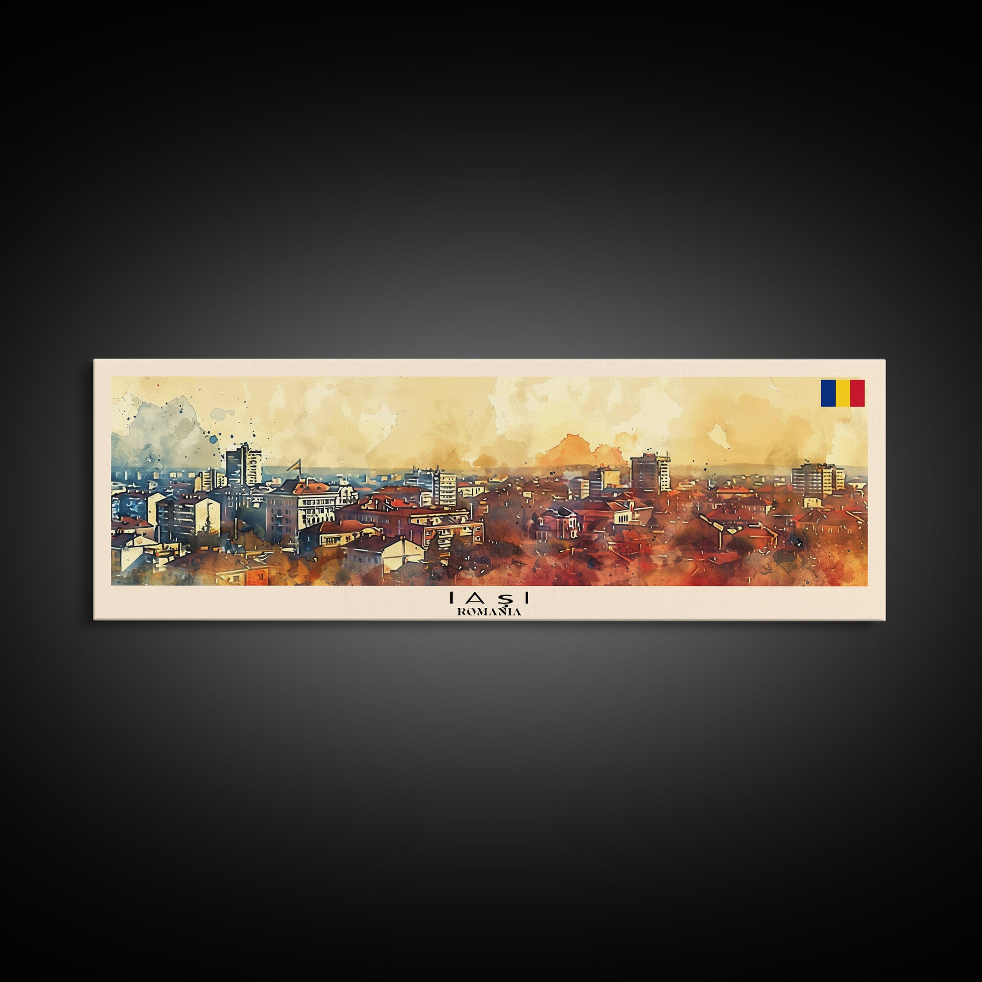 Lasi Romania Wall Art, Panoramic Travel Poster, Panoramic Framed Canvas Print, City Wall Art, Wall Hanging Home Decor, Travel Art