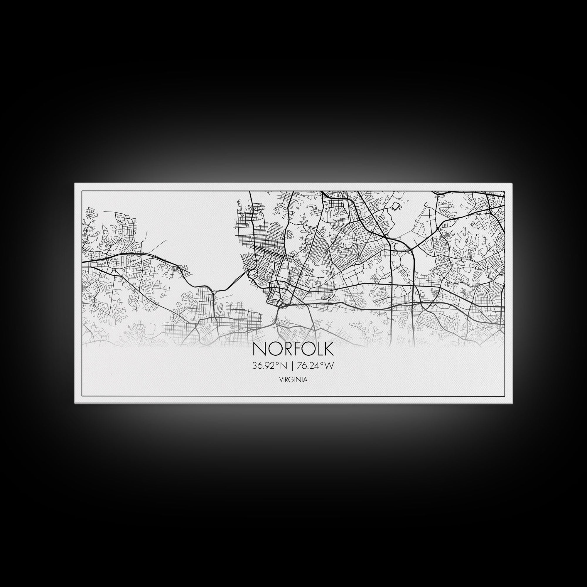 Norfolk City Map, Virginia Art, Map Print, Minimalist Wall Art, Wall Art, Canvas Art, Cabin Wall Art, Southern Wall Décor, Unique Wall Art