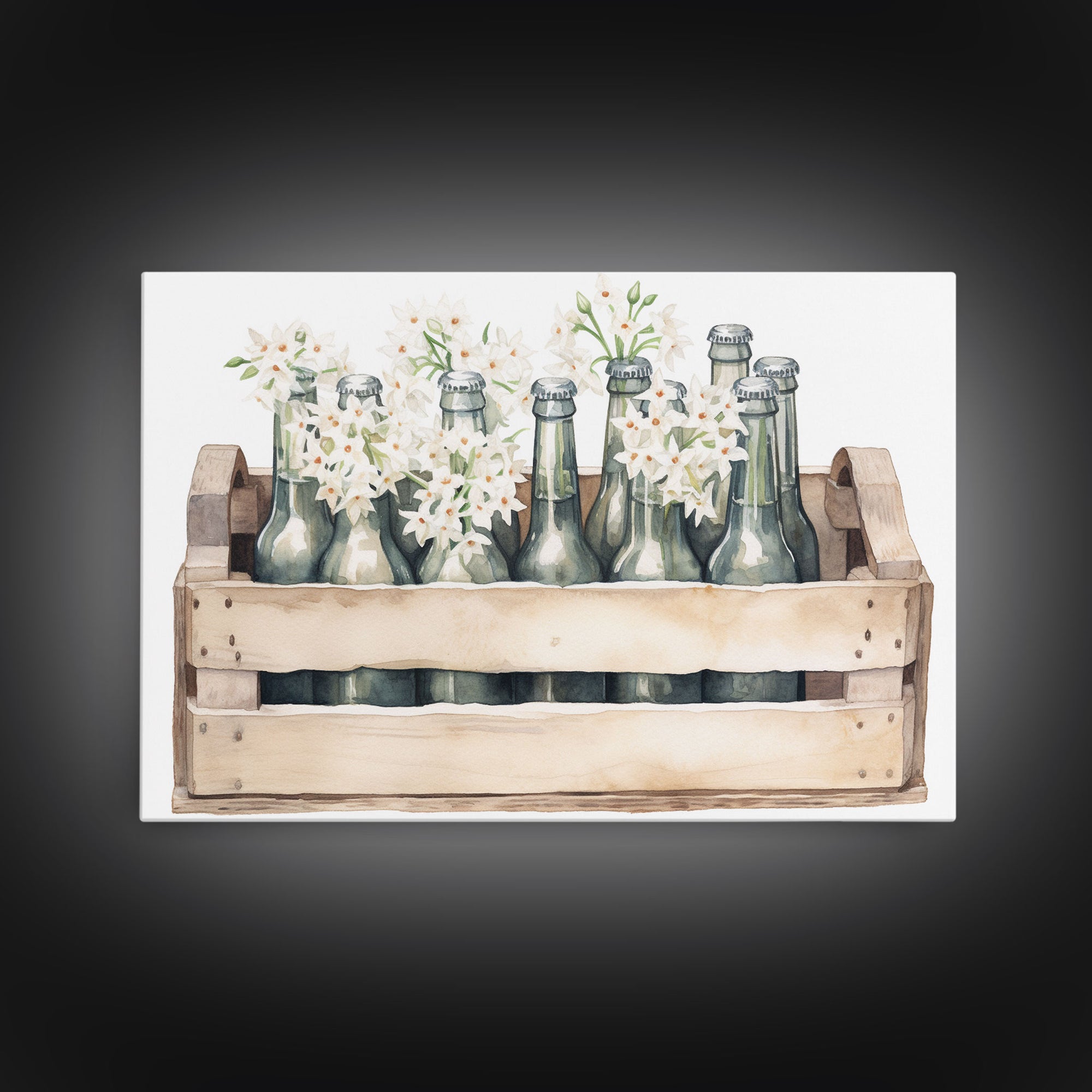 Farmhouse Kitchen Art - White Hydrangea Flowers, Vintage Cottage Style Wall Decor Prints or Canvas Artwork, Rustic / Primitive Kitchen Decor