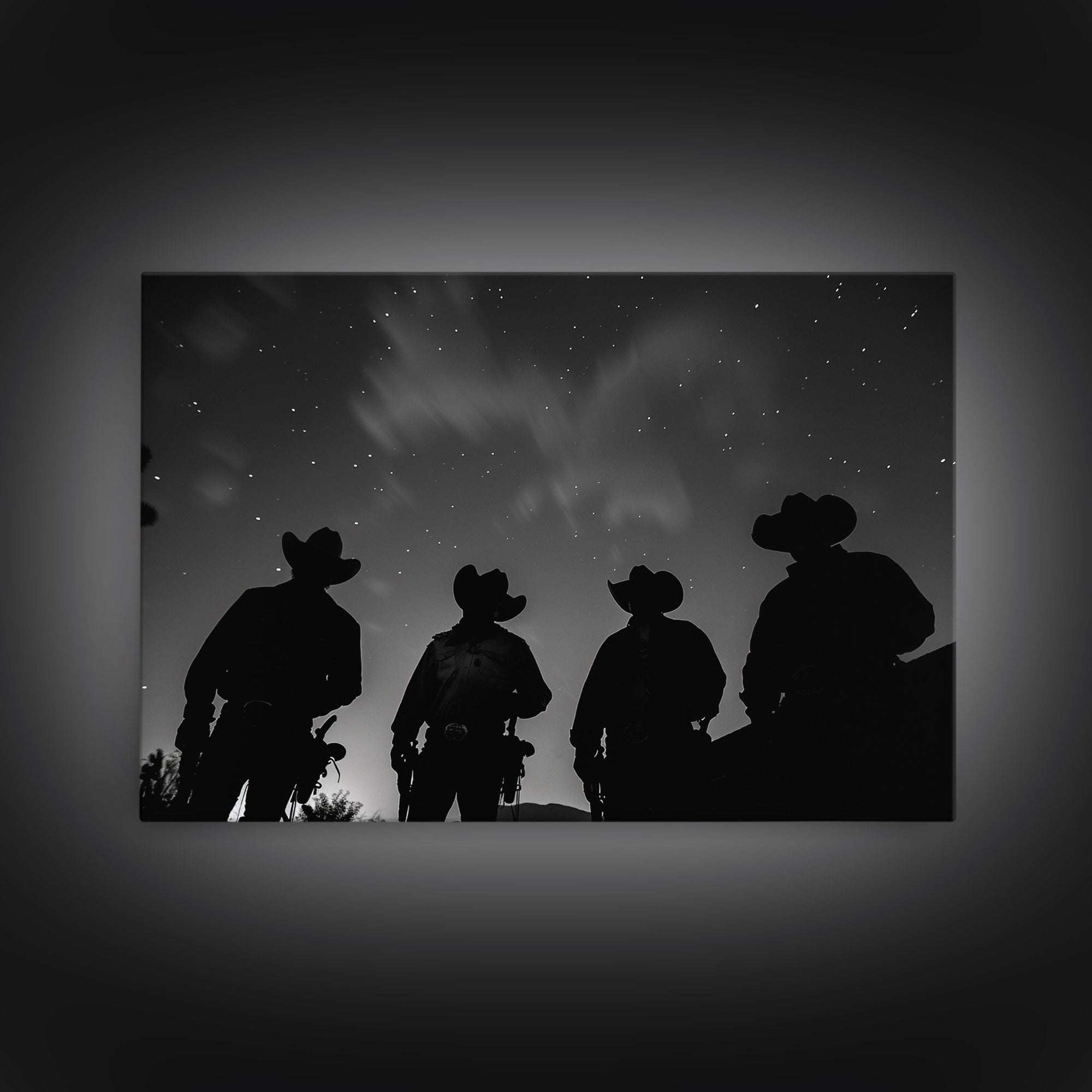 Cowboy Prints Framed Wall Art, Western Decor, Farmhouse Decor, Cowboy Photography, Gloss Metal Wall Art, Wood Framed Rustic Decor