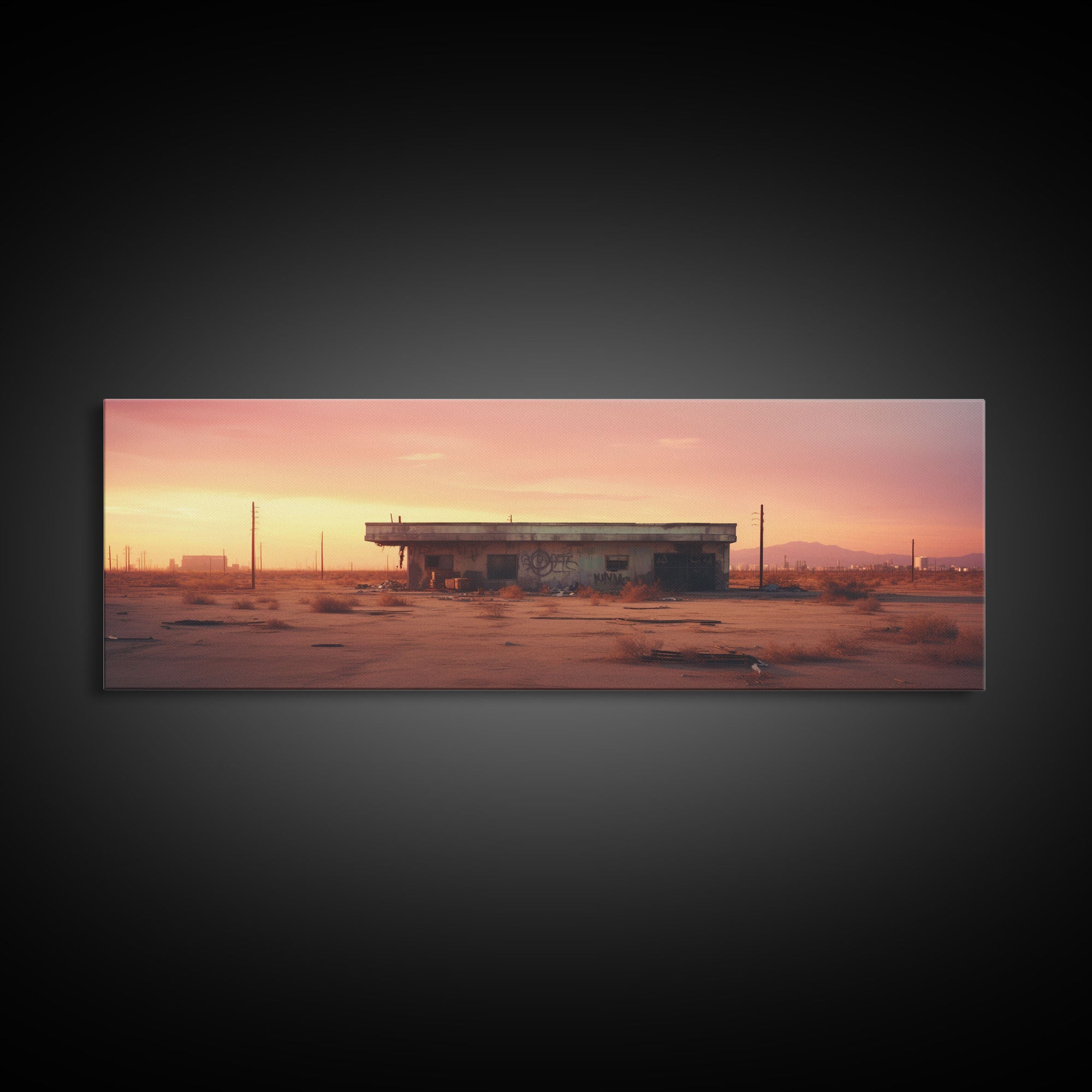 Urban Decay Graffiti Punk Wall Art, Street Art, Framed Canvas Print, Abandoned Diner, Limited Edition, High Quality Art, Game Room Art
