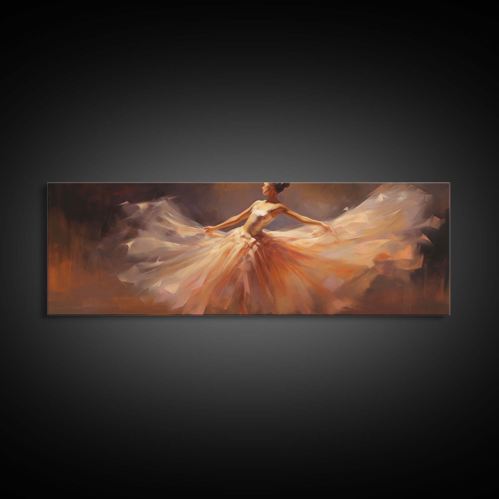 Ballerina Wall Art Watercolor Framed Canvas Print, Ballet Wall Decor, Ballet Prints, Ballerina Tutu and Slippers, Girl Room Nursery Art