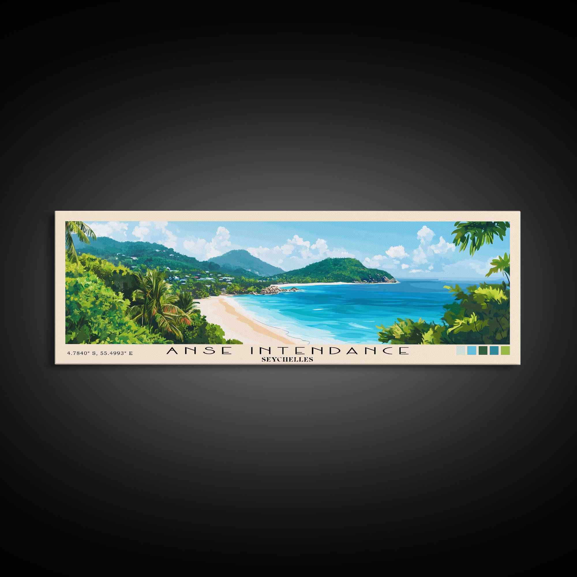 Anse Intendance, Seychelles Panoramic Print, Vacation Gift, Seychelles Wall Art, Vacation Wall Art, Vacatation Memories, Beach Decor, Beach Or Lakehouse Art