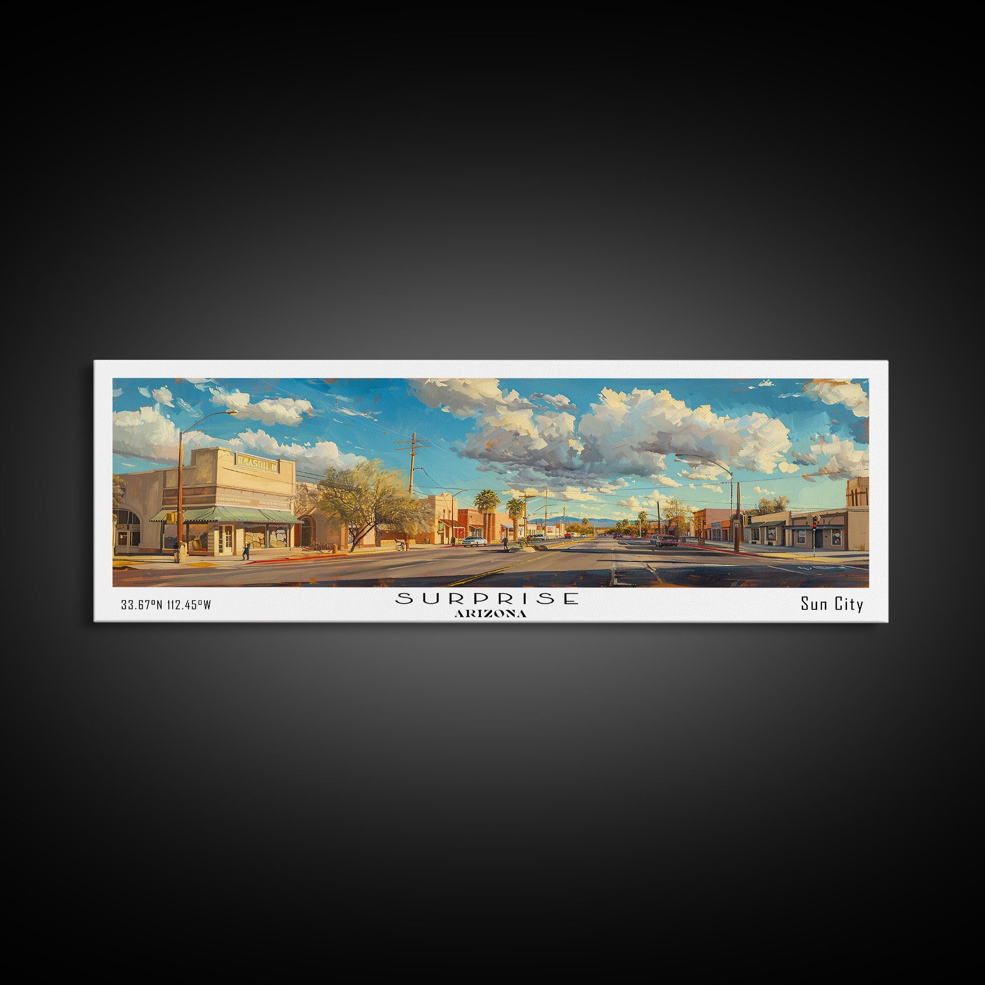 Surprise Arizona Travel Poster, Framed Canvas Print, Wall Art, Home Decor, Office Art, Living Room Art, Travel Gift, Vintage Style