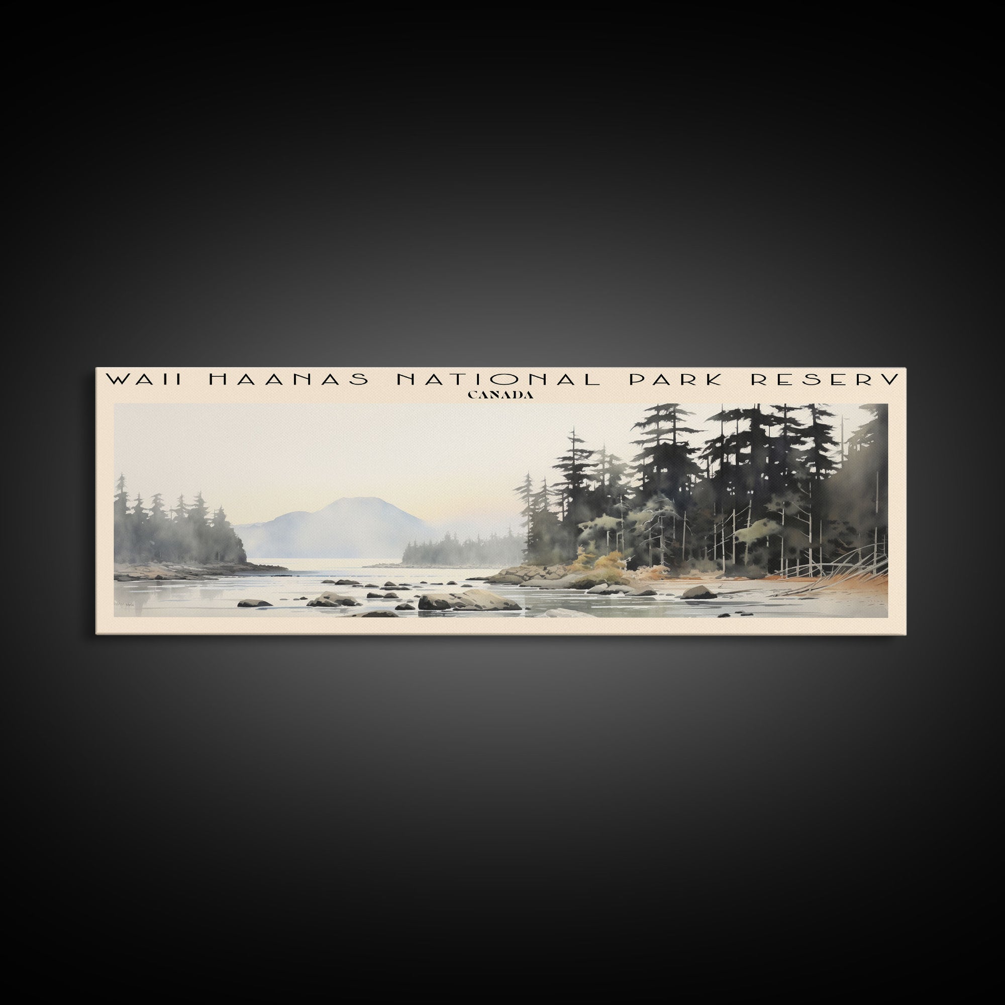 Gwaii Haanas National Park Reserve Retro Style Travel Poster - Framed Canvas Print - COUNTRY Travel Decor | Vintage Style Home Decor - Travel Print - Wall Art