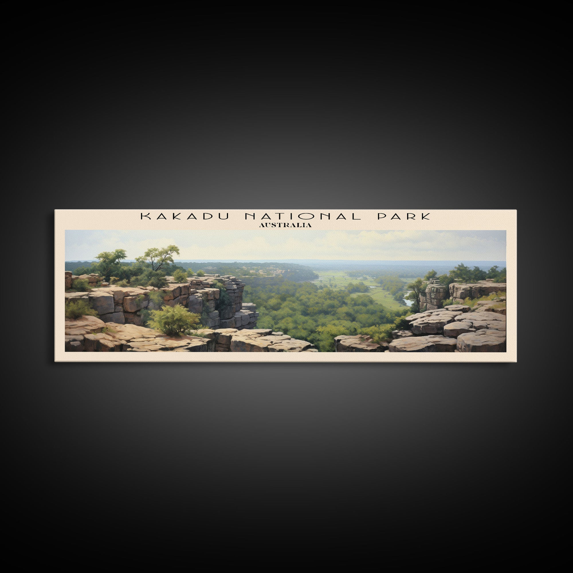 Kakadu National Park Travel Art Framed Canvas Print, COUNTRY Wall Decor, Home Decor, Travel Poster, Vintage Wall Art, Watercolor Painting