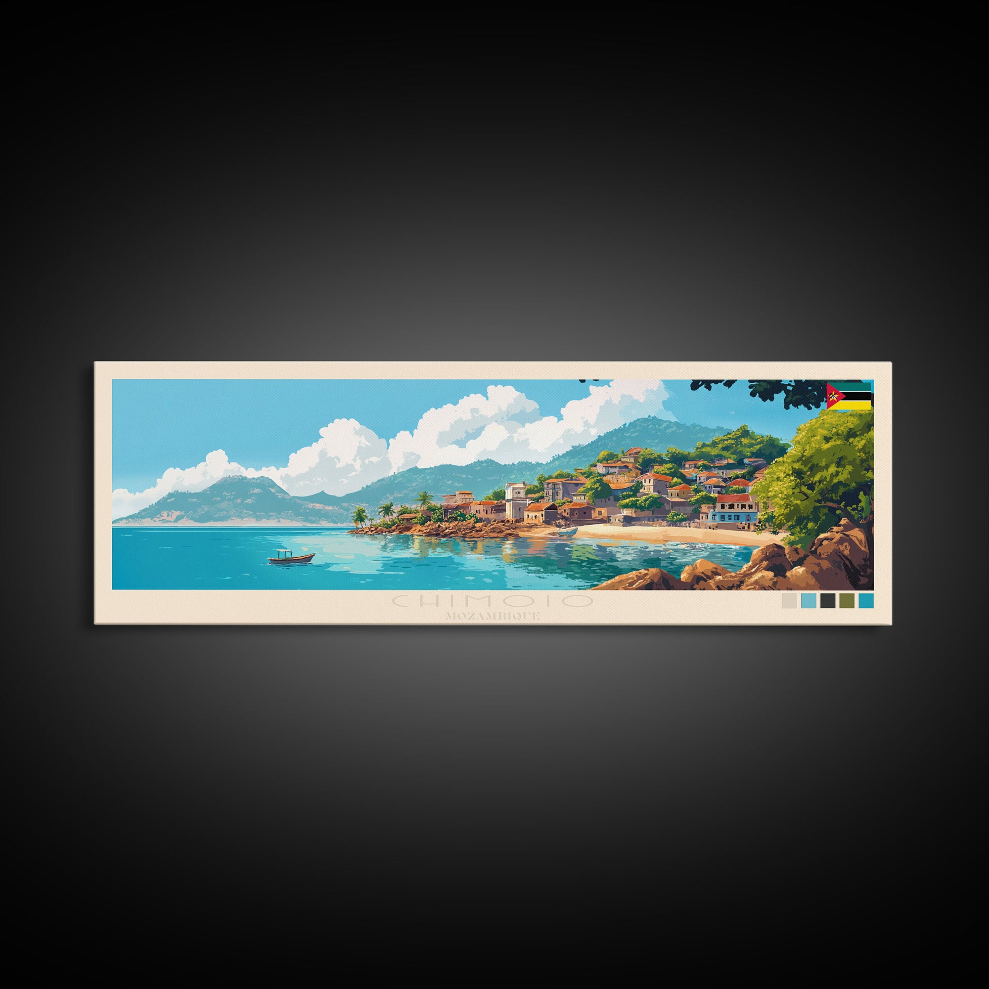 Chimoio, Mozambique Travel Poster Panoramic Canvas Print, Chimoio, Mozambique Painting, Mozambique Art, Chimoio Travel Art, Guest Room Painting