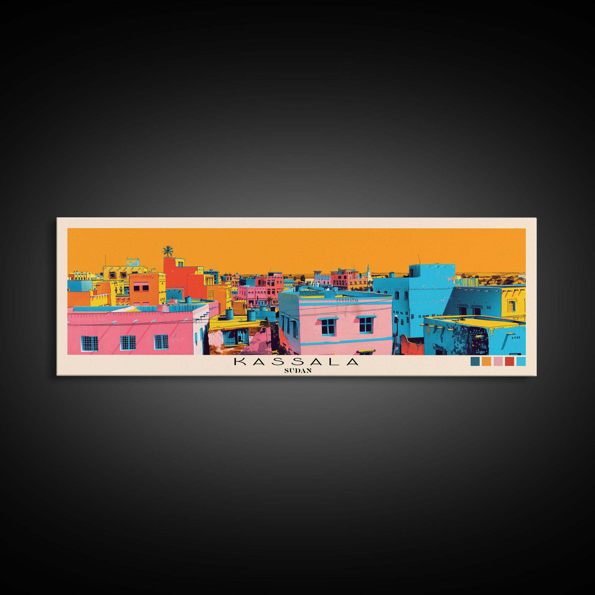 Kassala, Sudan Panoramic Canvas Print, Kassala, Sudan Painting, Sudan Art, Kassala Travel Poster, Travel Art, Guest Room Painting