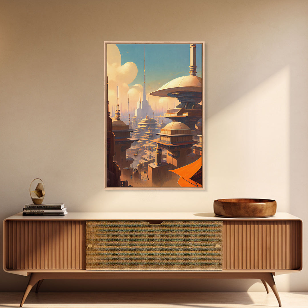 Canvas Print: Futuristic Cityscape - Modern Wall Art Decor, Vivid Colors, Ready to Hang