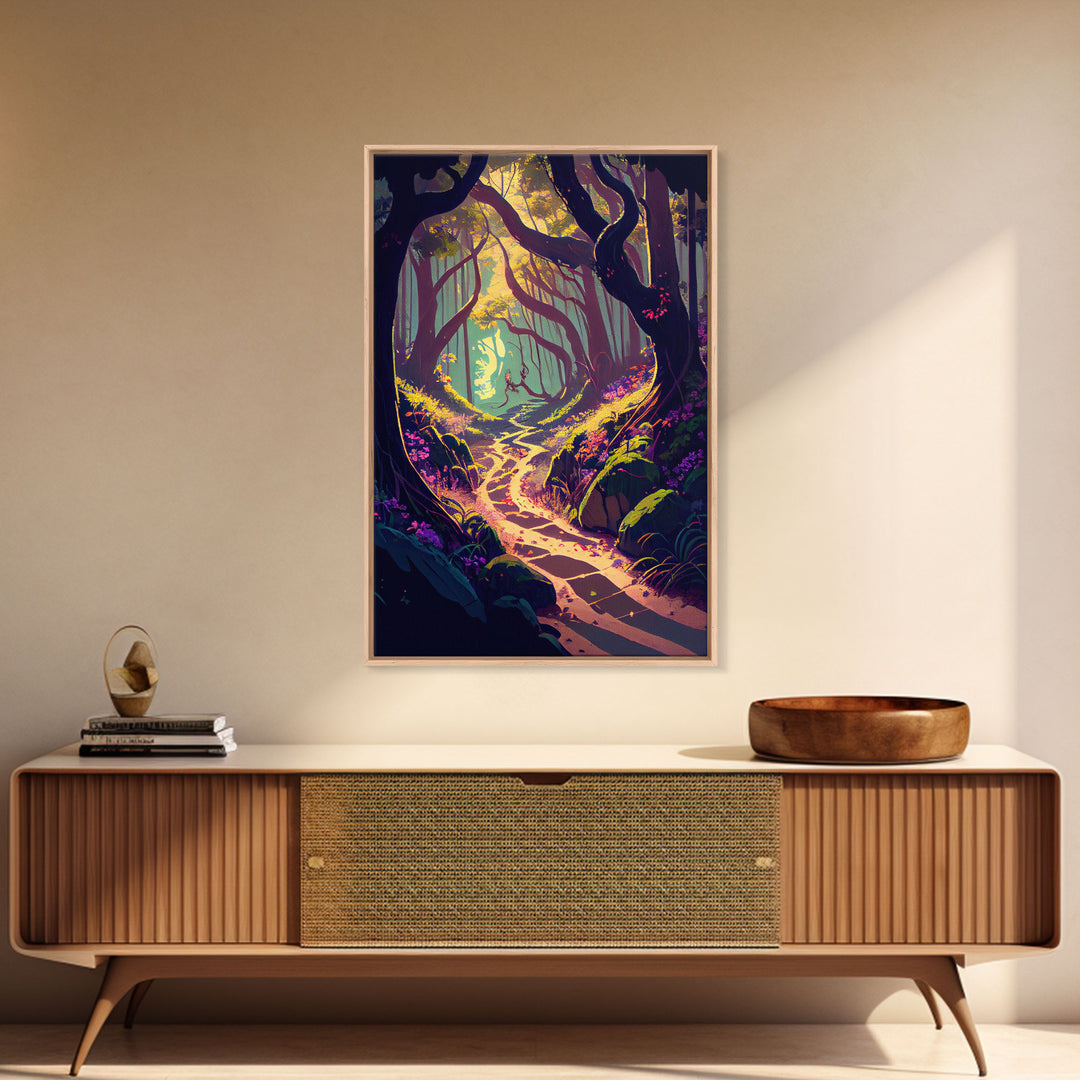 Path Into The Wood Forest Nature Trees Fine Art Print, Wall Decor, Wall Poster, Wall Art Print