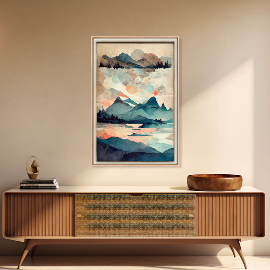 Canvas Home Artwork Decoration Nordic Style Abstract Color Canvas Wall Art for Living Room, Bedroom, Office Art Water Color Landscape