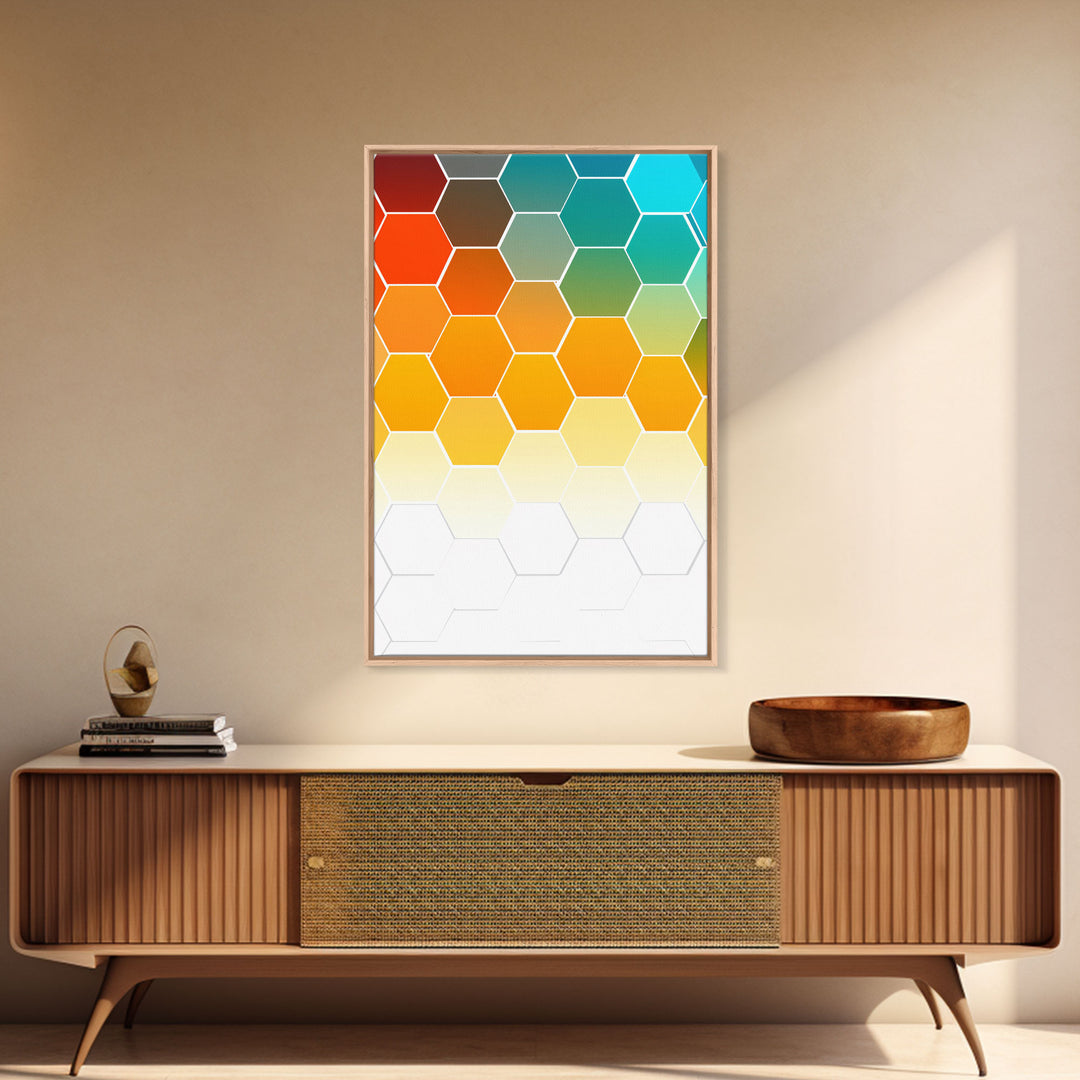 Mid Century Art Print, Framed Modern Art, Geometric Art, Mid Century Modern Wall Art, Colorful Art, MCM Style Canvas Art