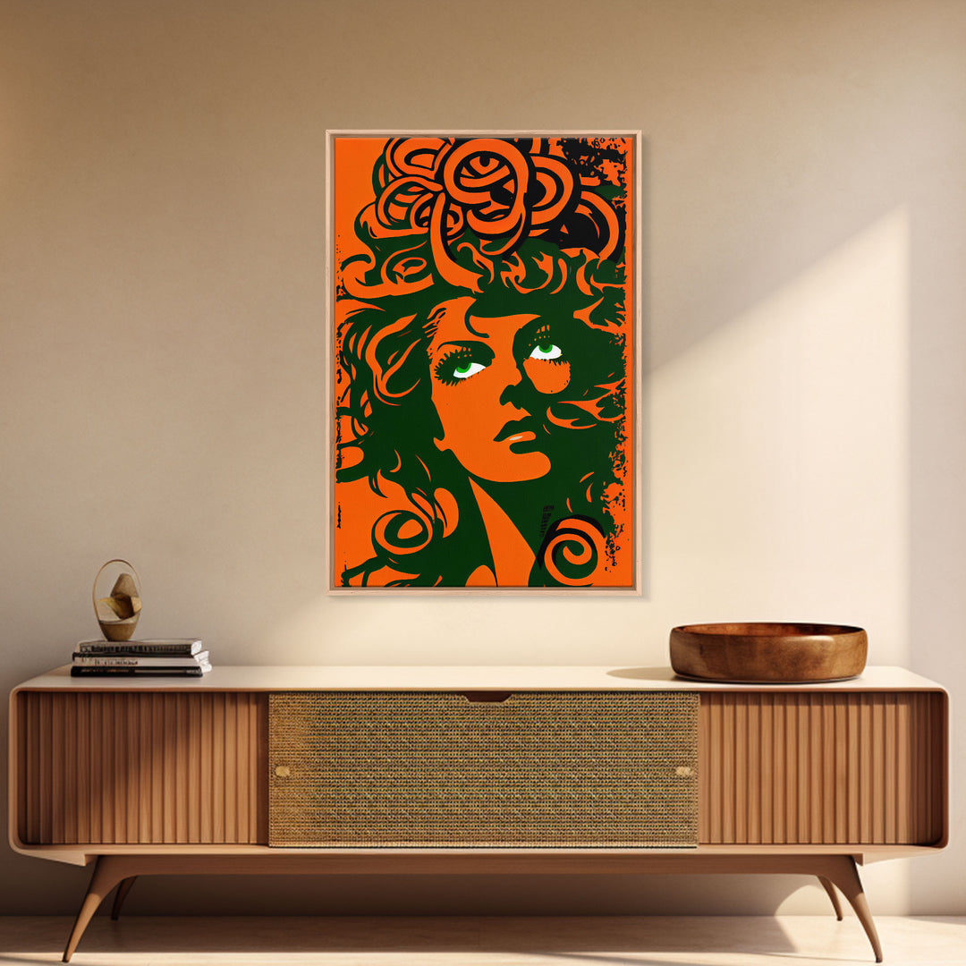 Nordic Medusa Pop Art Canvas Print, Classic Portrait Posters and Prints, Canvas for Living Room Home Decor, ready to hang canvas print