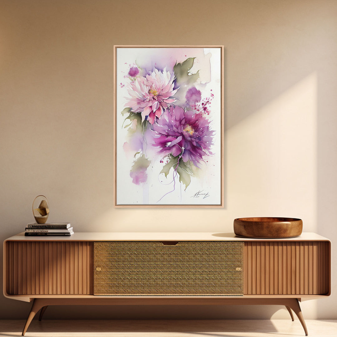 Vintage Style Framed Canvas Art, Vintage Floral Print, Vintage White Roses Painting, Still Life Botanical Farmhouse print, Flower Art