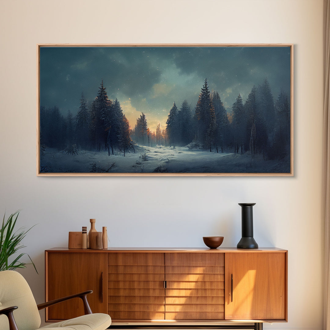 Dreamy Landscape Painting Canvas Print, country side, farmhouse decor, beautiful scenic wall art