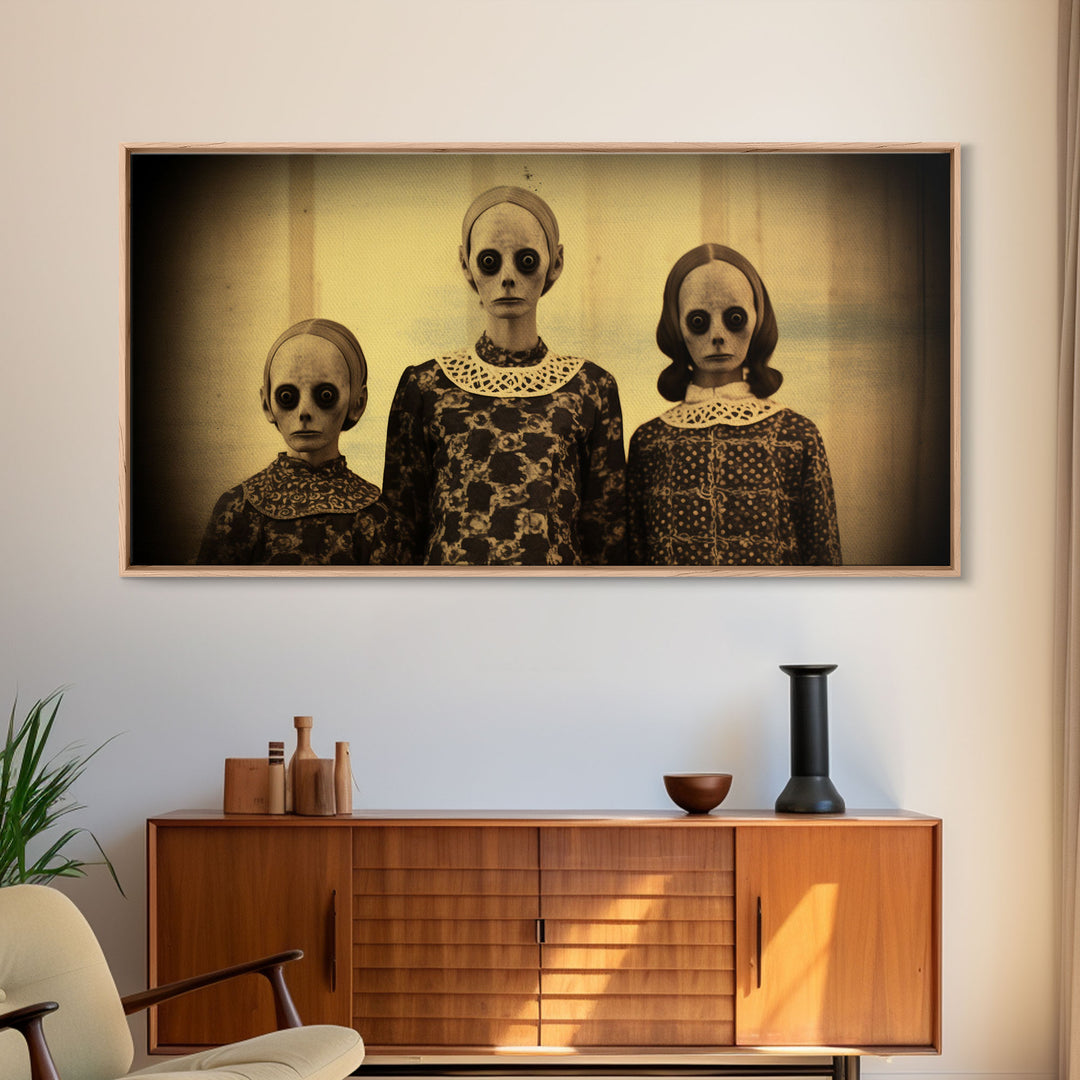 Cursed Halloween Art, Spooky Tintype Photography Canvas Print, Haunted Art, Spoopy Decor, Witch Art Print, Demonic Decor