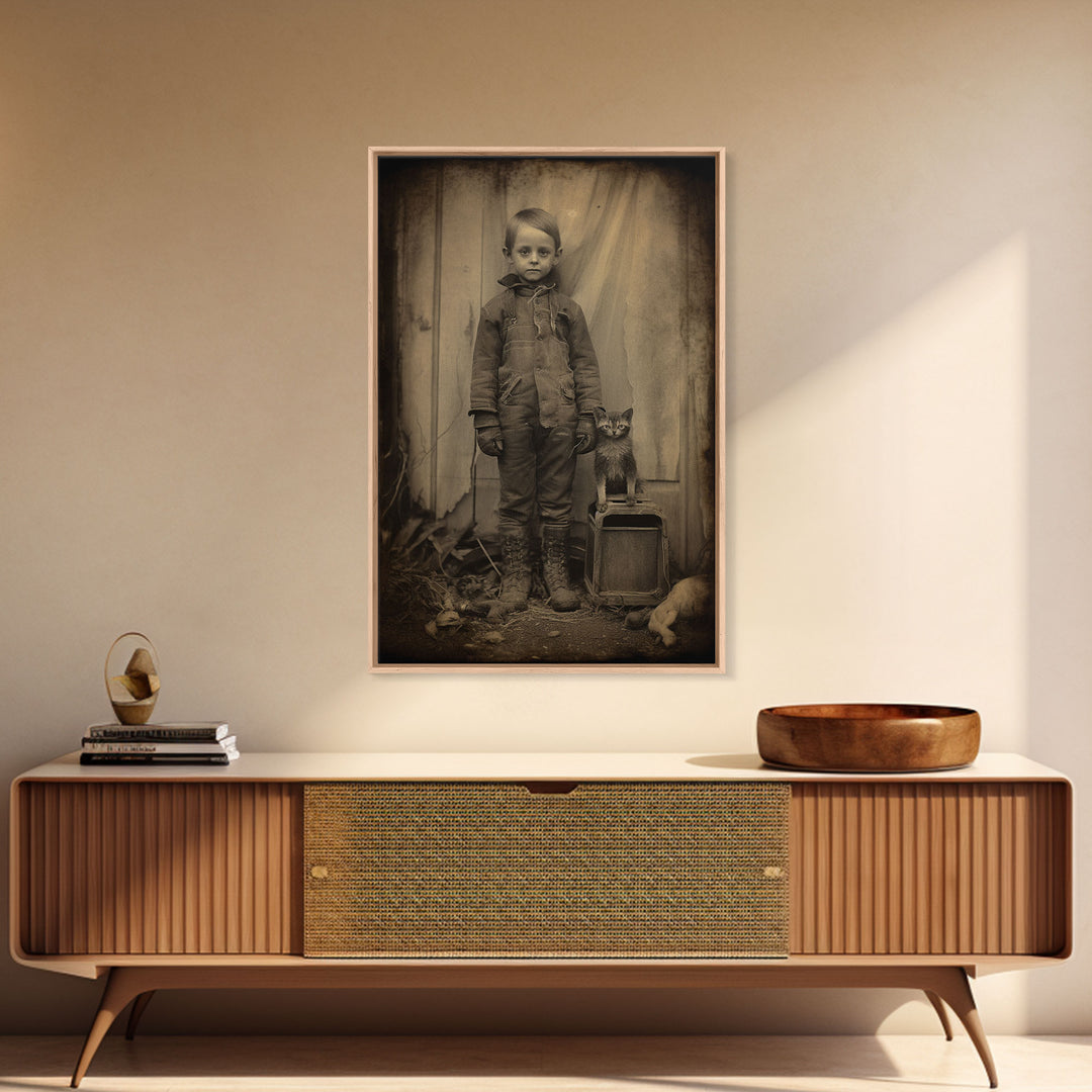 Vintage Photograph, Weird Art Print, Spooky Art Print, Scary Wall Art, Canvas Print, Wall Art, Vertical Print, Home Decor, Wall Decor
