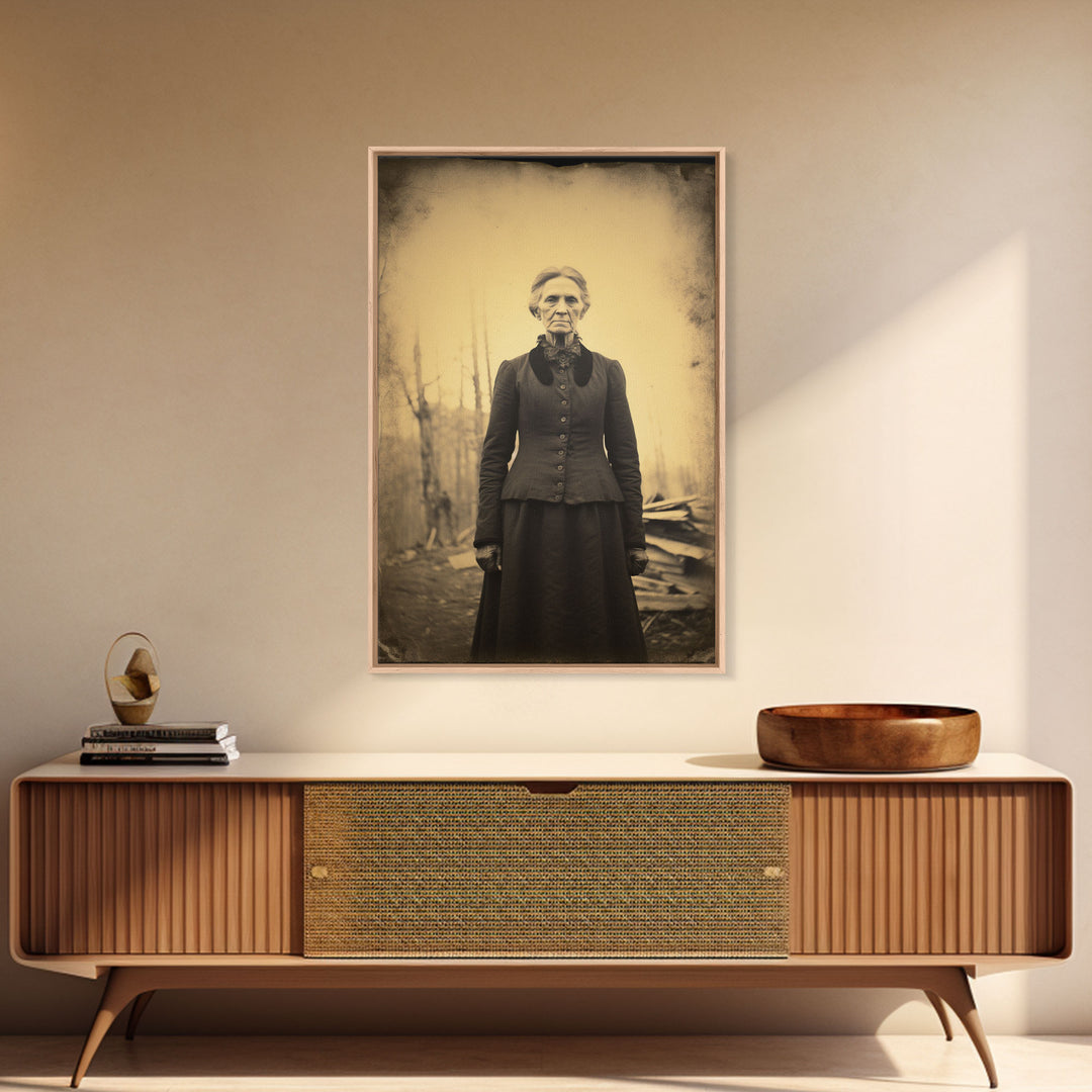 Victorian Woman, Portrait Photo, Victorian Wall Art, Antique Photograph, Canvas Print, Wall Art, Vertical Print, Vintage Decor, Office Decor