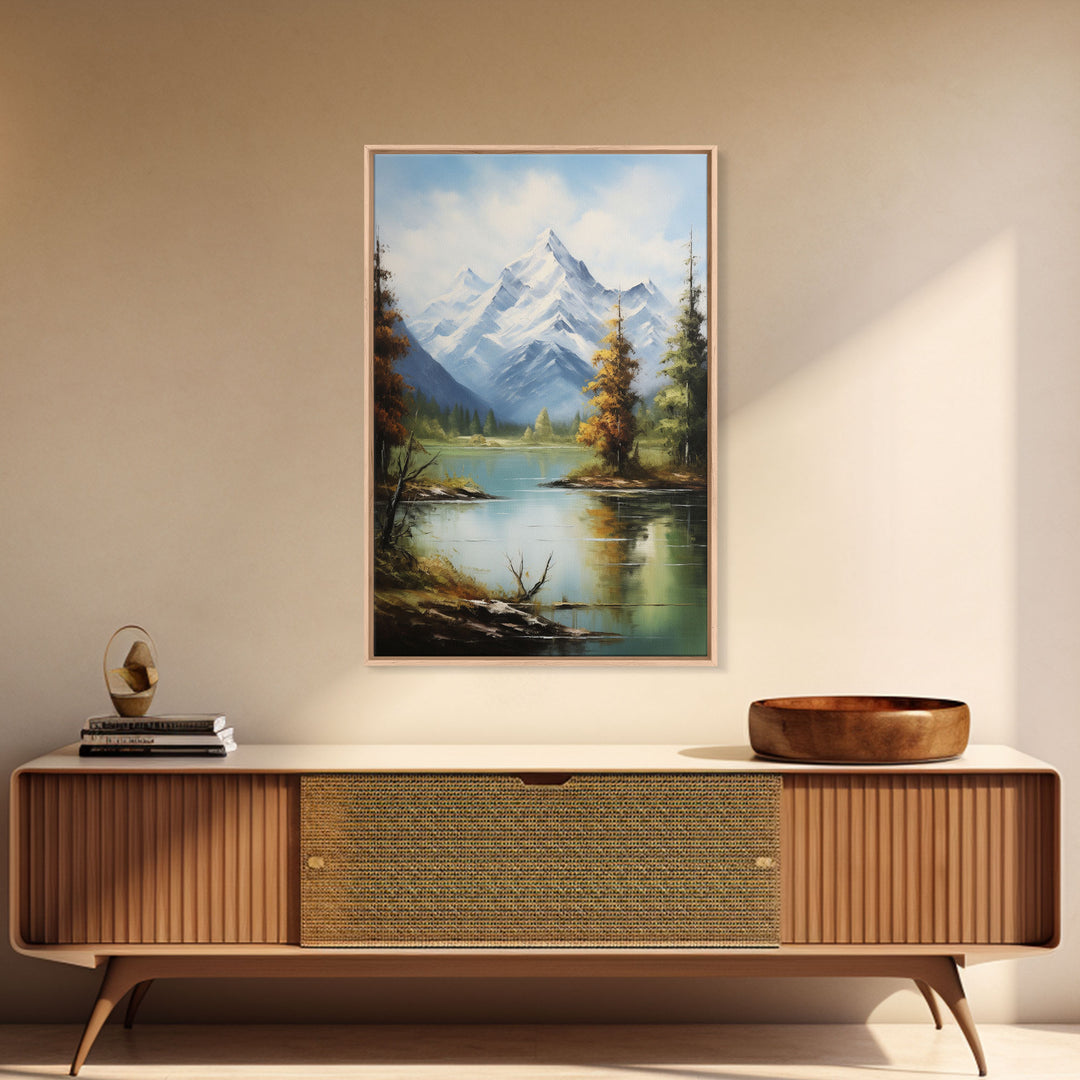 Lake Wall Art, Mountains Wall Print, Nature Landscape Print, Canvas Print, Wall Art, Vertical Art, Bedroom Prints, Home Decor Prints