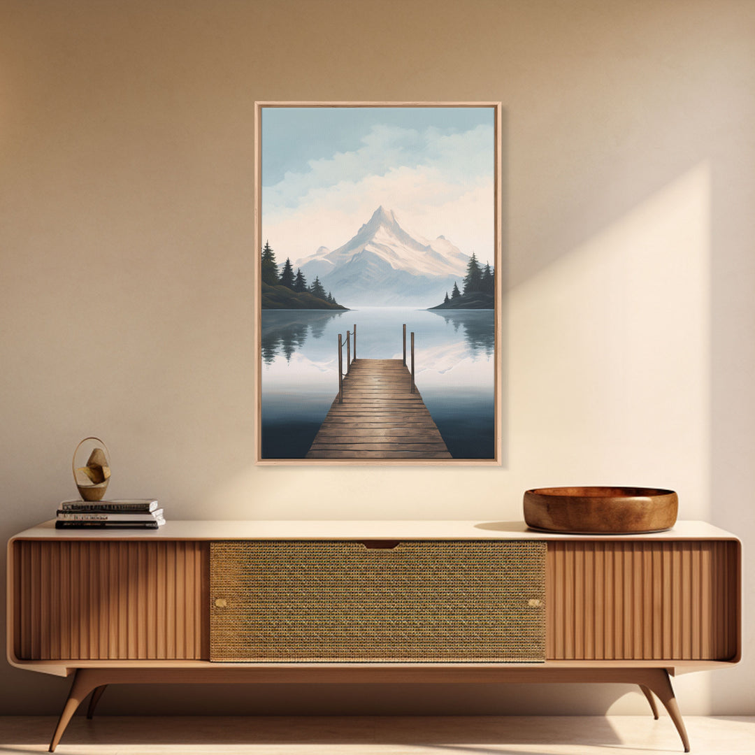 Mountain Print, Water Reflection, Lake Wall Art, Canvas Print, Wall Art, Vertical Art, New Homeowner Gift, Apartment Wall Decor, Room Decor