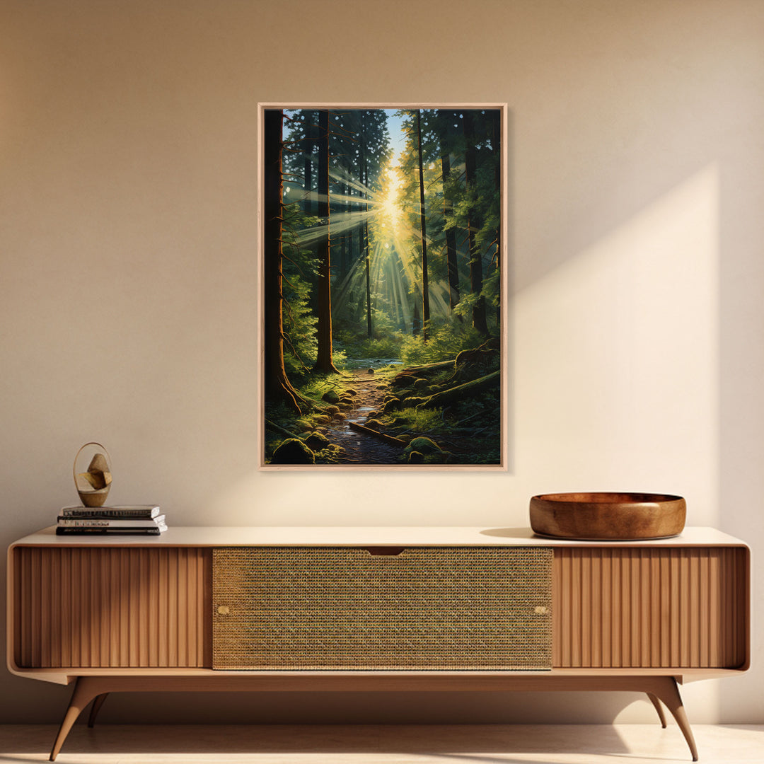 Forest Wall Print, Trees Art Print, Sunset Canvas Print, Wall Art, Vertical Art, Landscape Print, Gift For Boss, College Dorm Decor