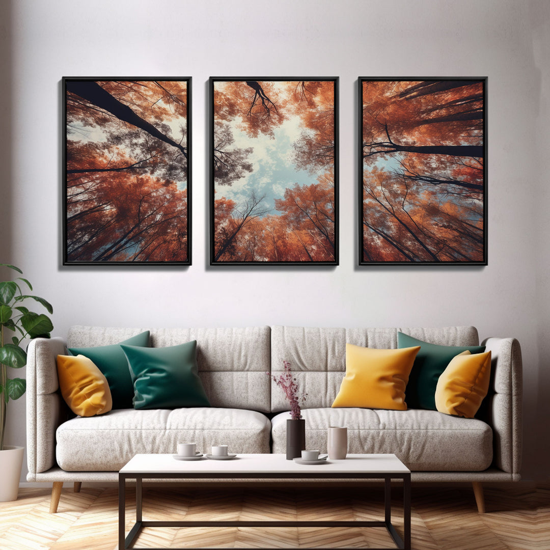 Trees Wall Art, Fall Art Print, Nature Print, Canvas Print, Wall Art, 3 Piece Wall Art, Farmhouse Wall Decor, Living Room Art, Office Prints