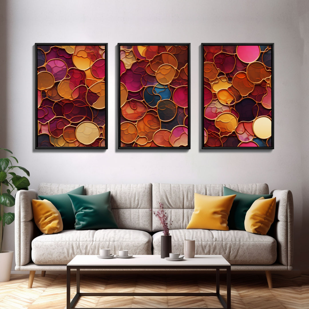 Abstract Wall Art, Colorful Wall Print, Canvas Print, Wall Art, 3 Piece Wall Art, Abstract Art Print, Modern Home Decor, Girls Room Decor
