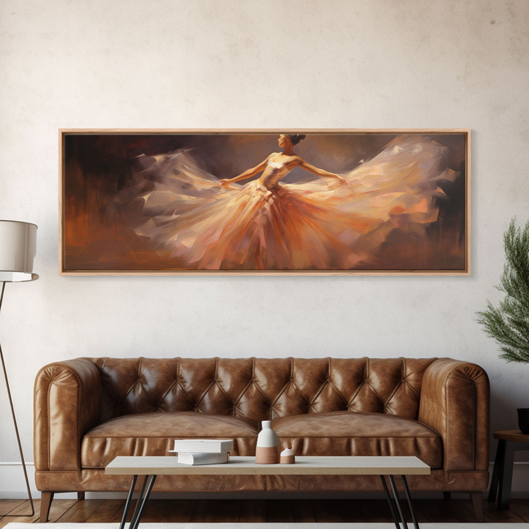 Ballerina Wall Art Watercolor Framed Canvas Print, Ballet Wall Decor, Ballet Prints, Ballerina Tutu and Slippers, Girl Room Nursery Art