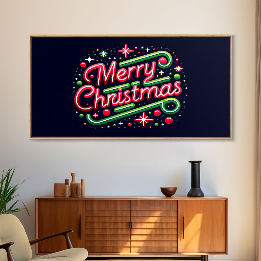 Merry Christmas Sign - Christmas Decor - Framed Canvas Print Sign - Canvas Sign - Xmas Decor - Holiday Decor