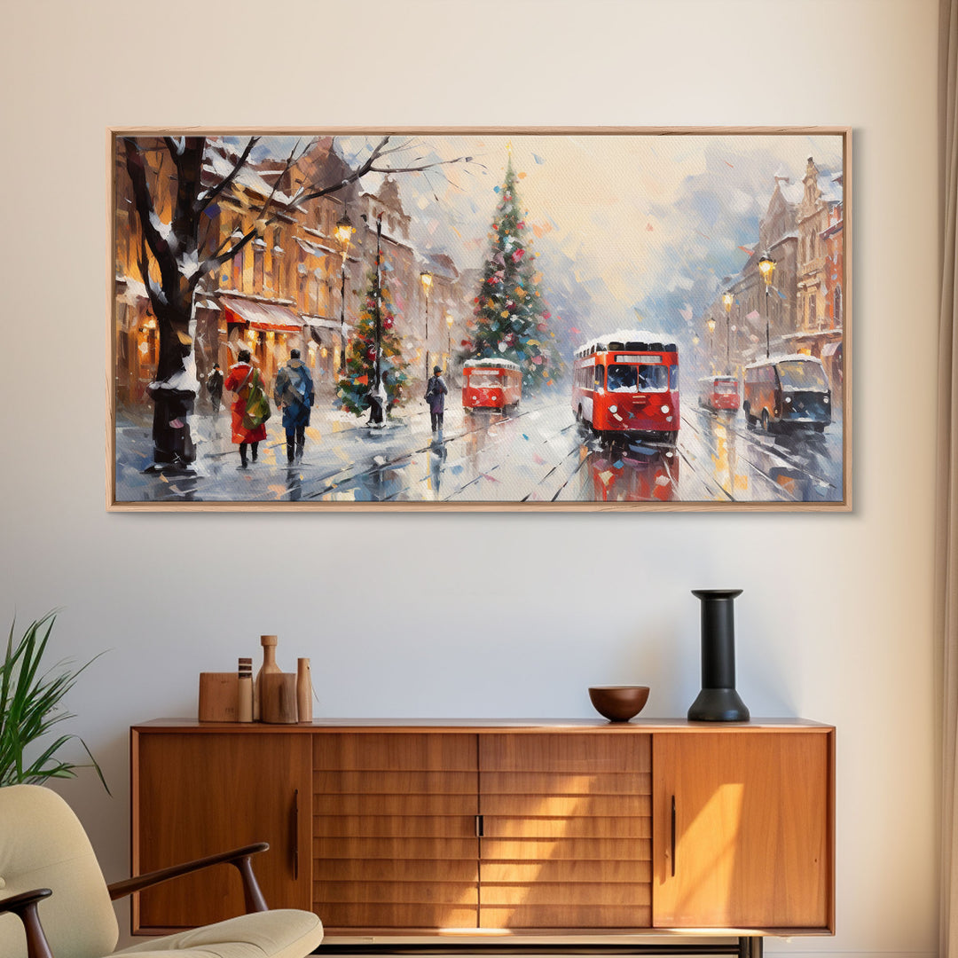 Vintage Christmas Winter Wonderland Canvas Print - Framed Wall Art - Christmas Print Wall Decor - Christmas Decoration - Farmhouse Christmas