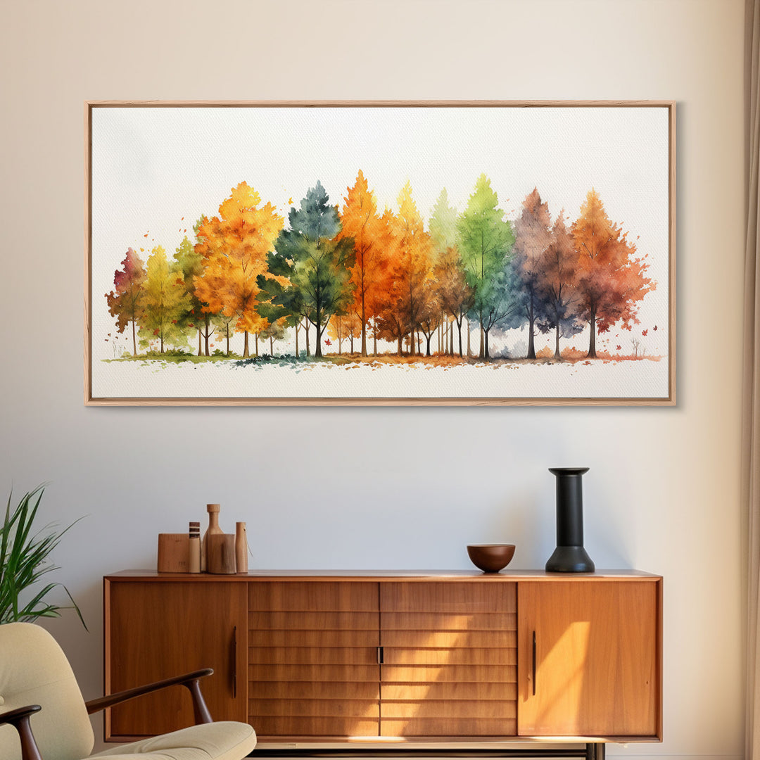 Fall Leaves Color Change Sign / Framed Canvas Print / Rustic Home Decor / Fall Decor / Autumn Thanksgiving Wall Art / Fall Centerpiece
