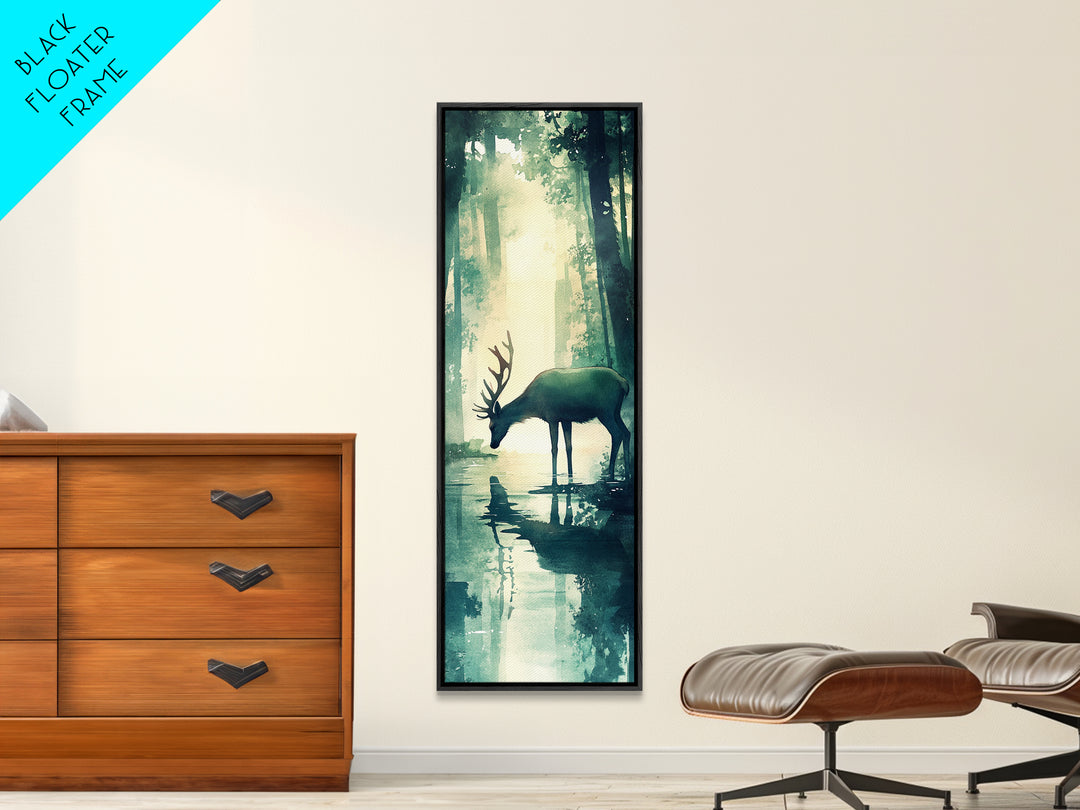 Moody Birch Tree Scene Canvas Print – Tall Narrow Art, Rustic Art, Winter Theme, Wabi Sabi Wall Art, Minimalist Decor, Guest Room Wall Art