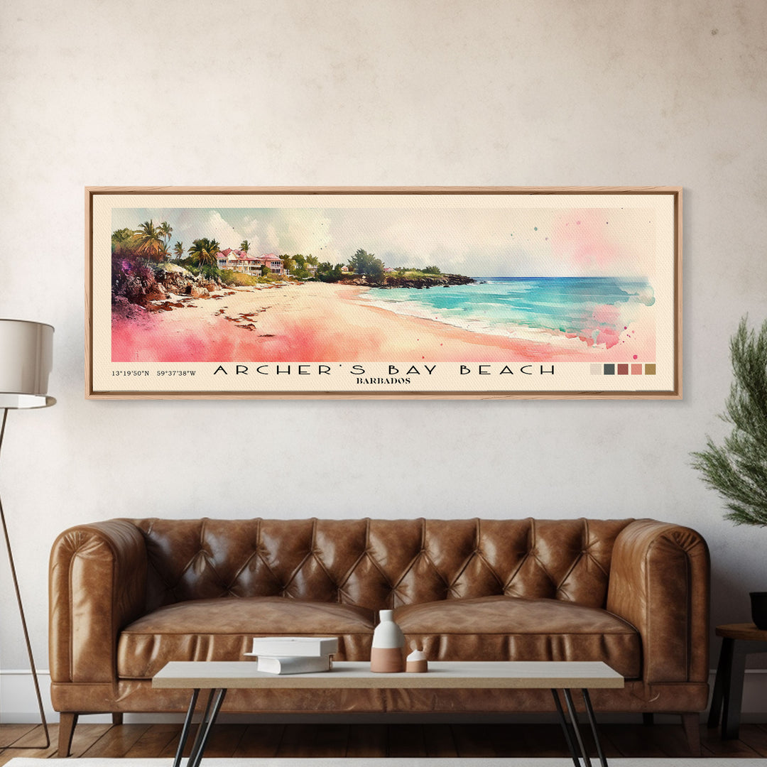 Archer’s Bay Beach, Barbados Watercolor Print, Vacation Gift, Barbados Wall Art, Vacation Wall Art, Vacatation Memories, Beach Decor, Beach Or Lakehouse Art
