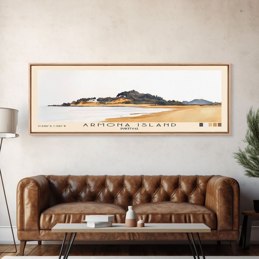 Armona Island, Portugal Watercolor Beach Print, Vacation Gift, Portugal Wall Art, Beach Painting, Beach Decor, Beach Painting