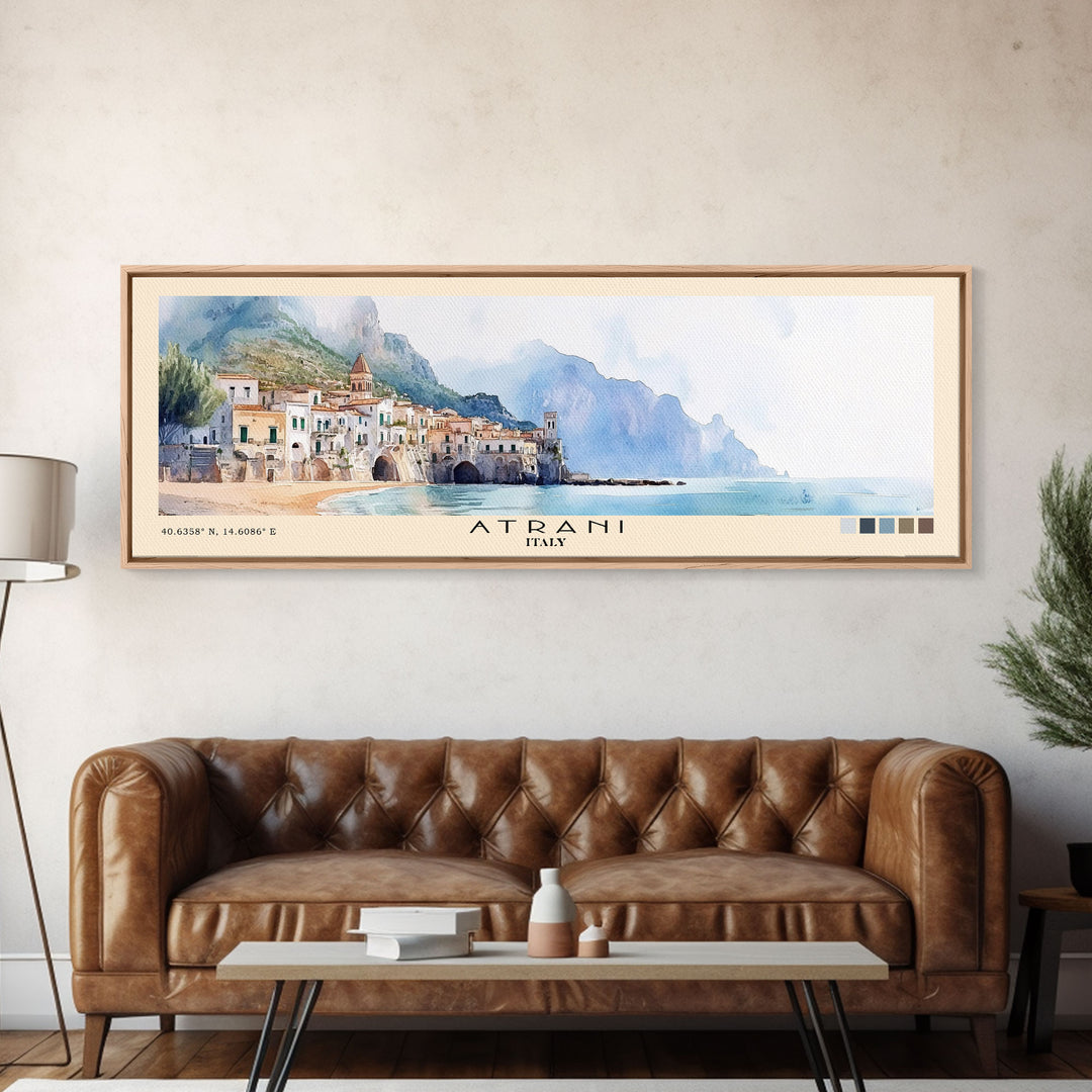 Atrani, Italy Watercolor Beach Print, Vacation Gift, Italy Wall Art, Beach Painting, Beach Decor, Beach Painting