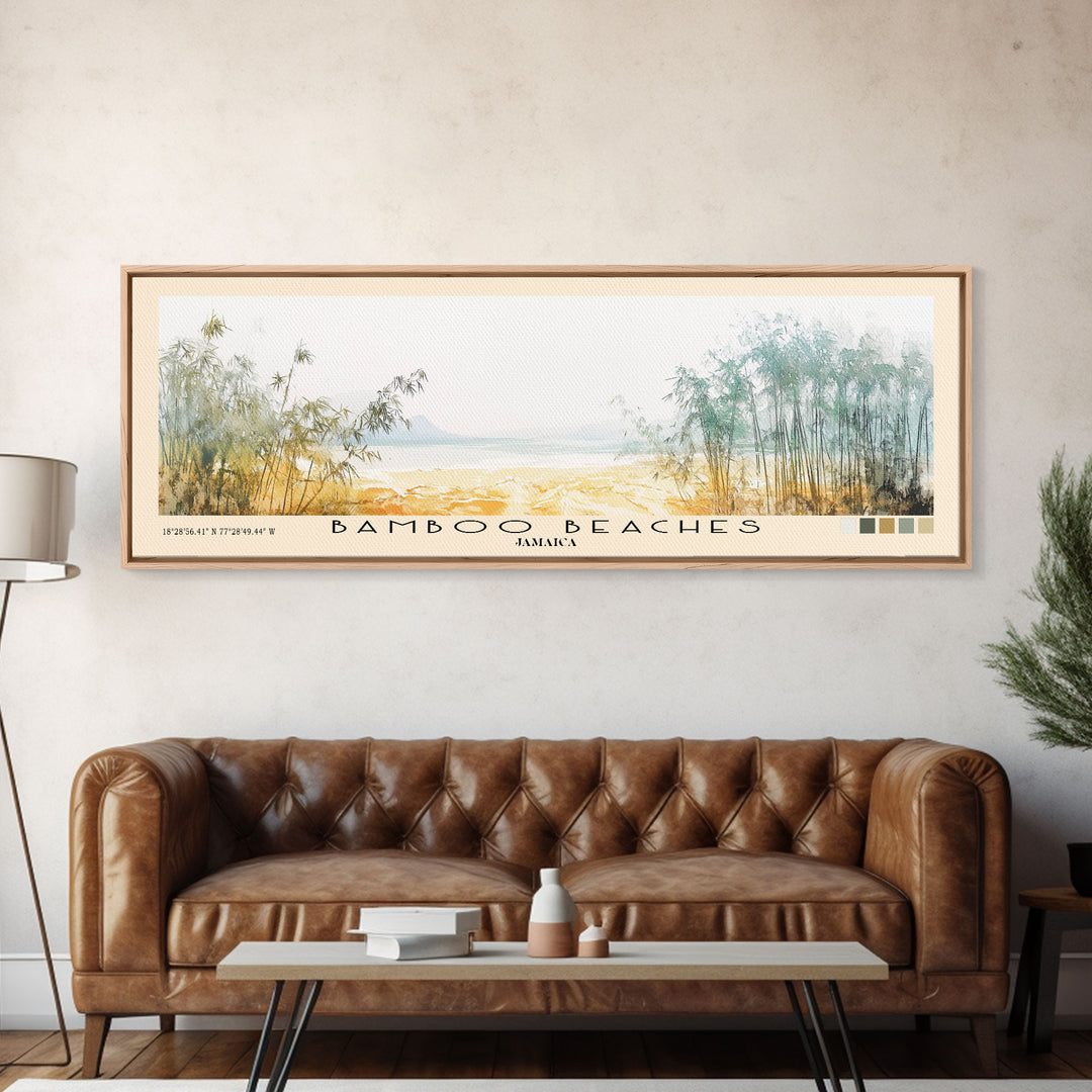 Bamboo Beaches, Jamaica Watercolor Print, Vacation Gift, Jamaica Wall Art, Vacation Wall Art, Vacatation Memories, Beach Decor, Beach Or Lakehouse Art