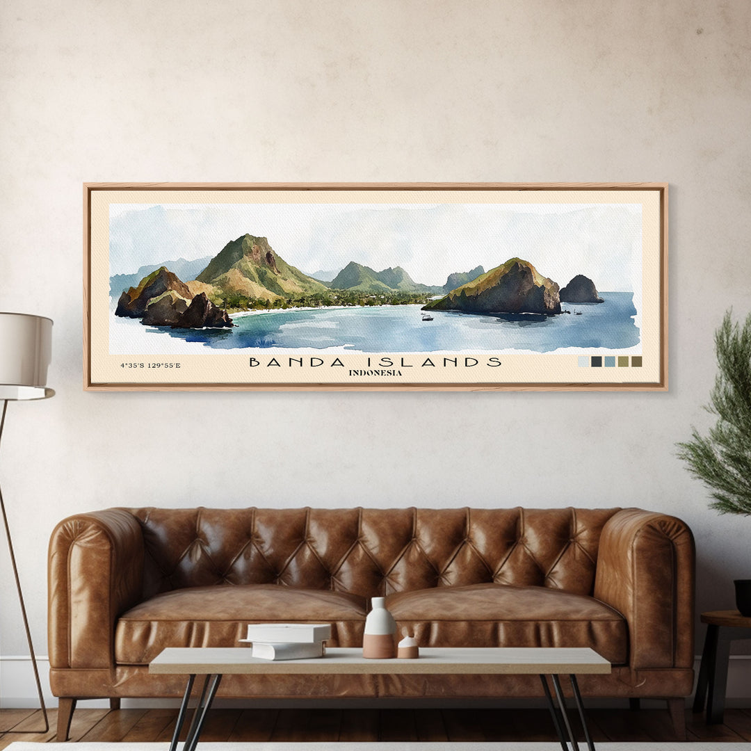 Banda Islands, Indonesia Watercolor Print, Vacation Gift, Indonesia Wall Art, Beach Painting, Beach Decor, Beach Or Lakehouse Art