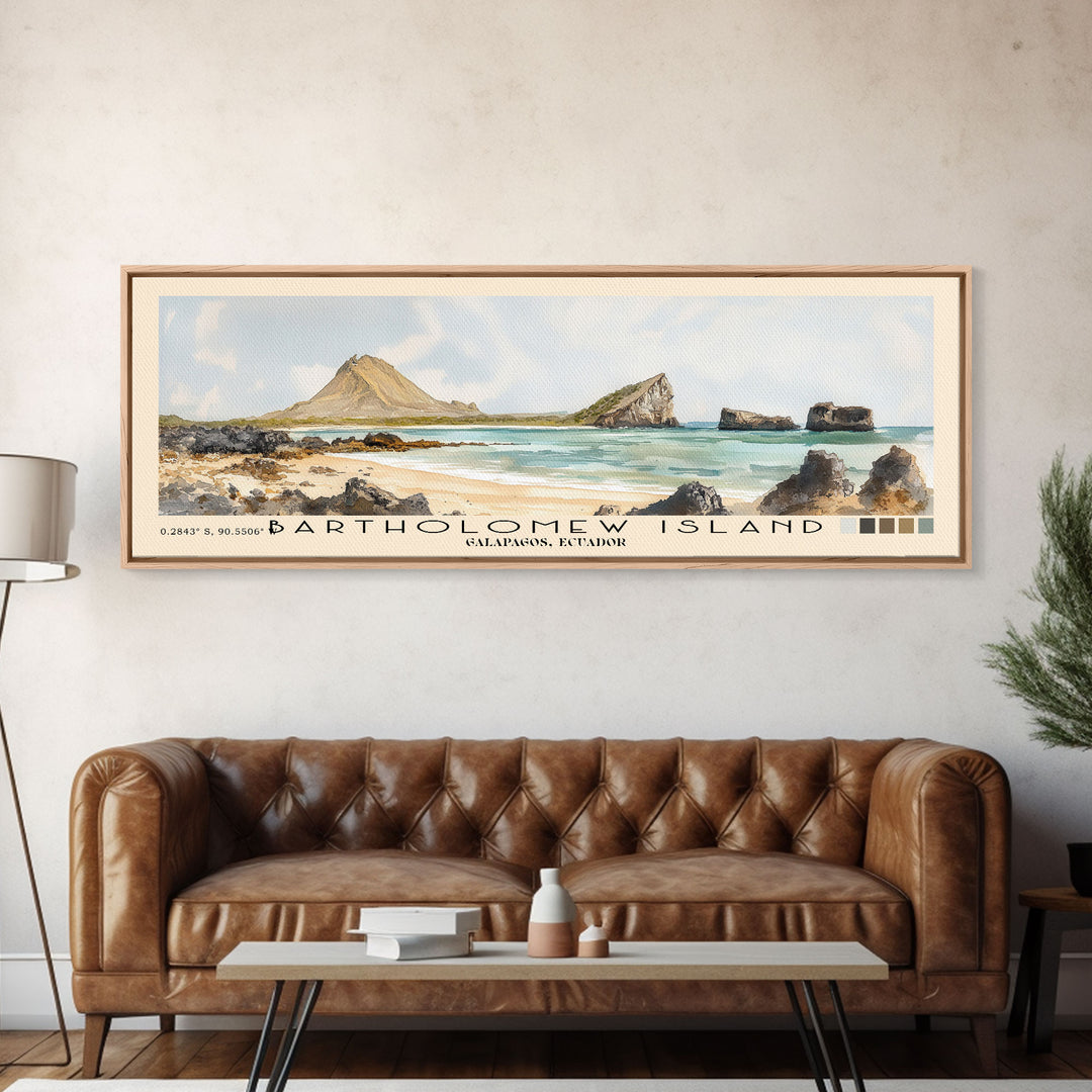 Bartholomew Island, Galapagos, Ecuador Watercolor Print, Vacation Gift, Galapagos, Ecuador Wall Art, Beach Painting, Beach Decor, Beach Or Lakehouse Art