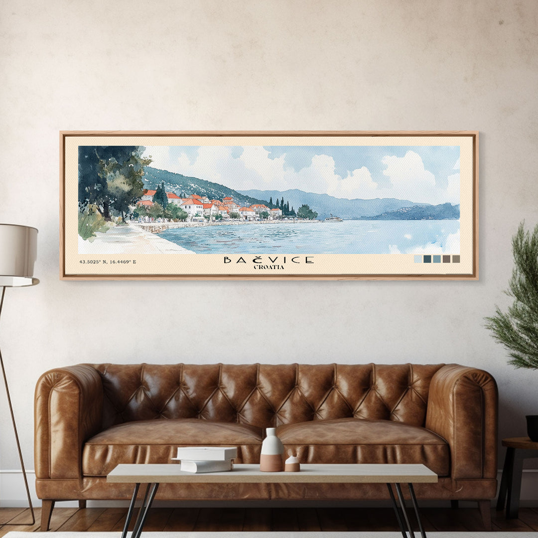 Bačvice, Croatia Watercolor Beach Print, Vacation Gift, Croatia Wall Art, Beach Painting, Beach Decor, Beach Painting
