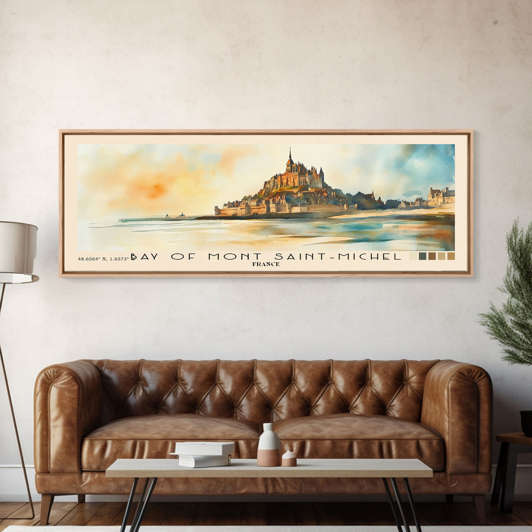 Bay of Mont Saint-Michel, France Watercolor Print, Vacation Gift, France Wall Art, Beach Painting, Beach Decor, Beach Or Lakehouse Art