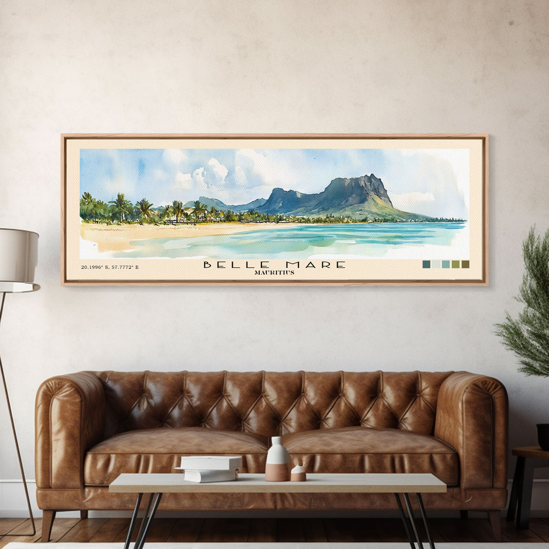 Belle Mare, Mauritius Watercolor Print, Vacation Gift, Mauritius Wall Art, Vacation Wall Art, Vacatation Memories, Beach Decor, Beach Or Lakehouse Art