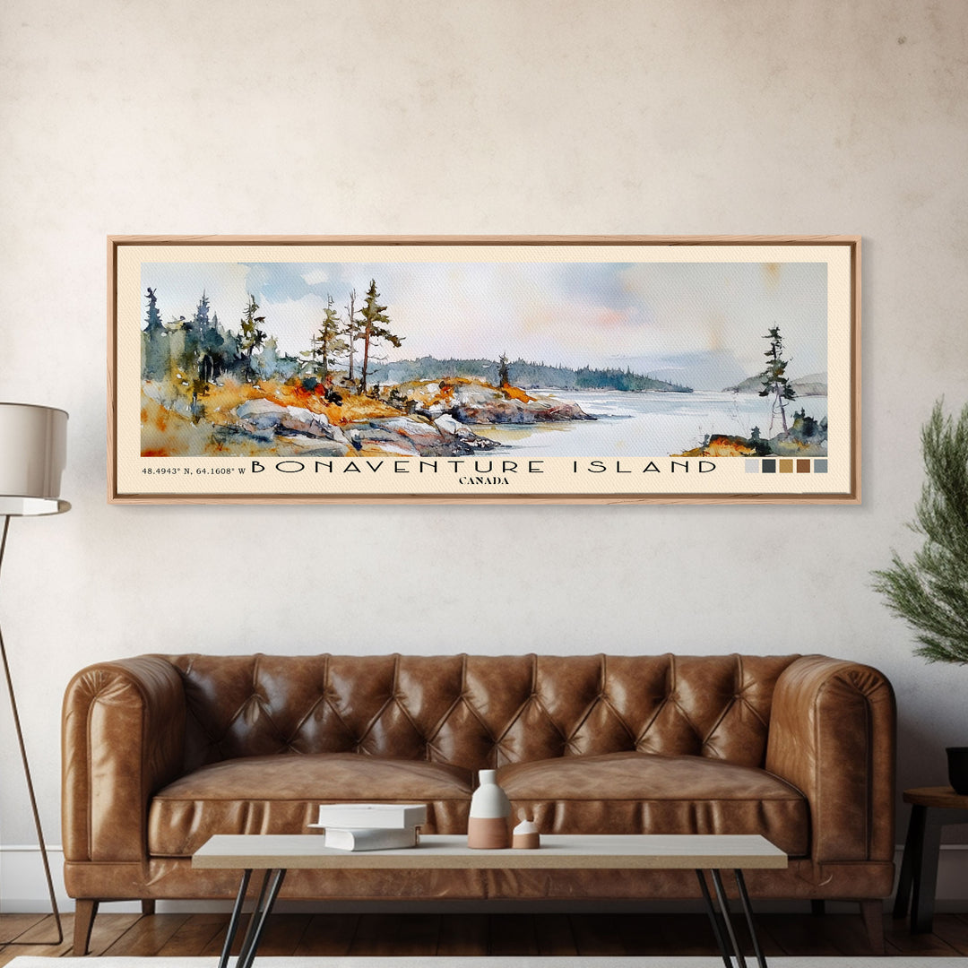 Bonaventure Island, Canada Watercolor Beach Print, Vacation Gift, Canada Wall Art, Beach Painting, Beach Decor, Beach Painting