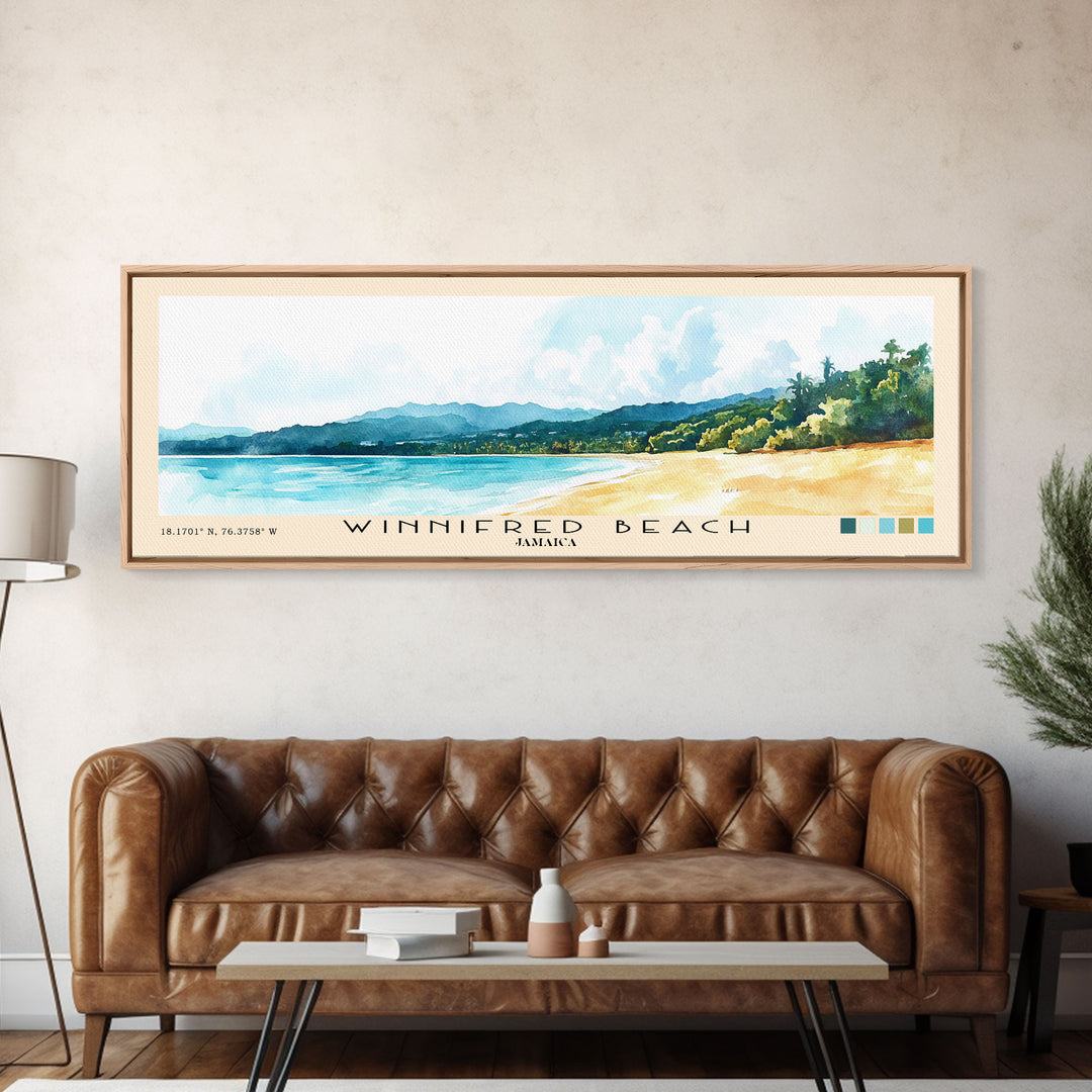 Winnifred Beach, Jamaica Watercolor Print, Vacation Gift, Jamaica Wall Art, Vacation Wall Art, Vacatation Memories, Beach Decor, Beach Or Lakehouse Art