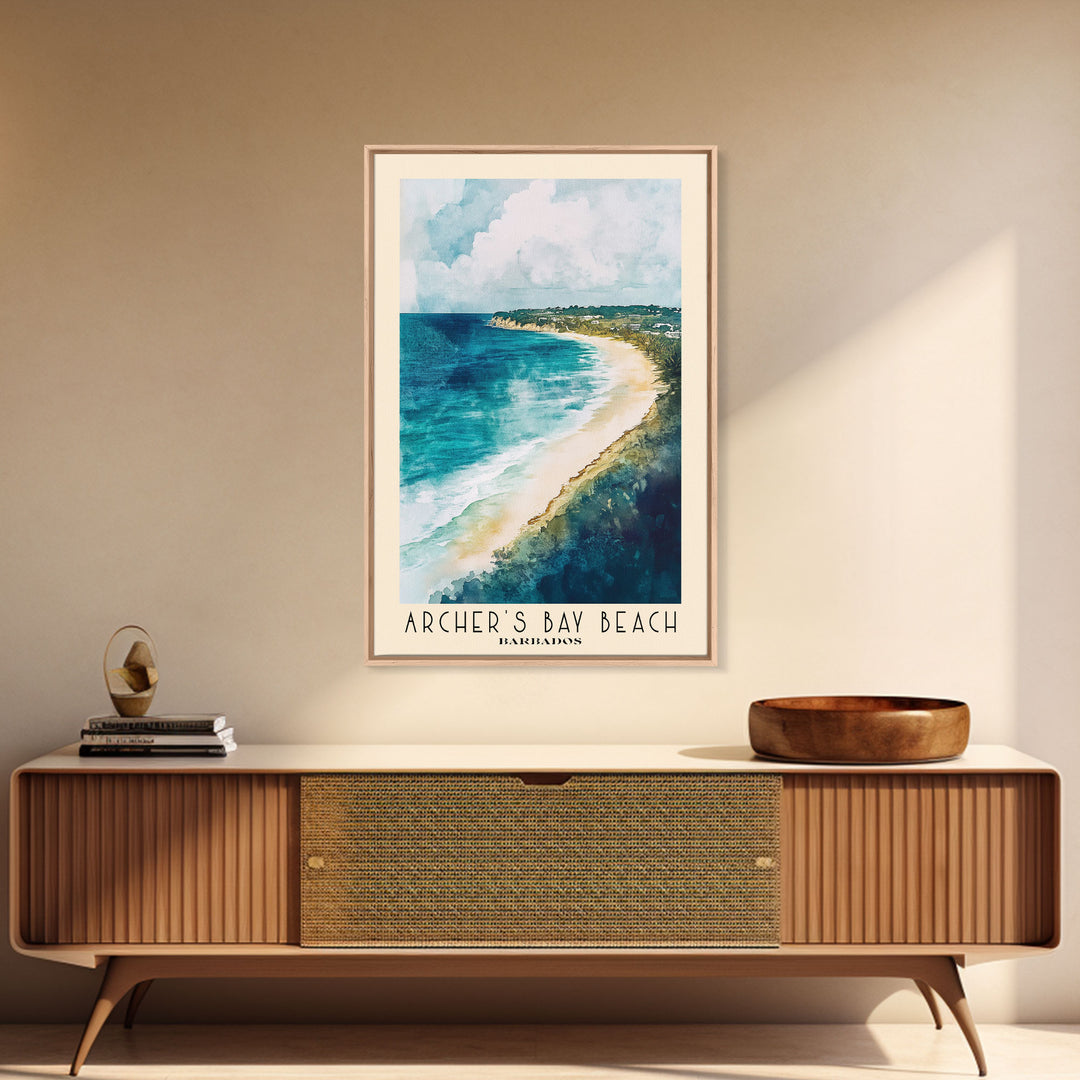 Archer’s Bay Beach, Barbados Watercolor Print, Vacation Gift, Barbados Wall Art, Vacation Wall Art, Vacatation Memories, Beach Decor, Beach Or Lakehouse Art