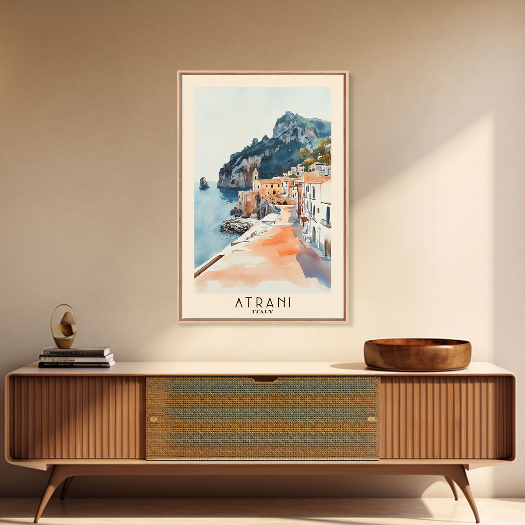 Atrani, Italy Watercolor Beach Print, Vacation Gift, Italy Wall Art, Beach Painting, Beach Decor, Beach Painting