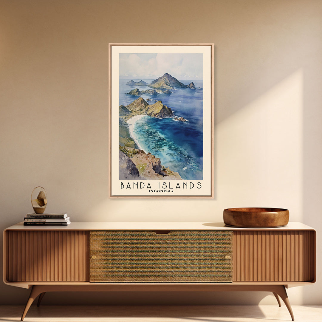 Banda Islands, Indonesia Watercolor Print, Vacation Gift, Indonesia Wall Art, Beach Painting, Beach Decor, Beach Or Lakehouse Art